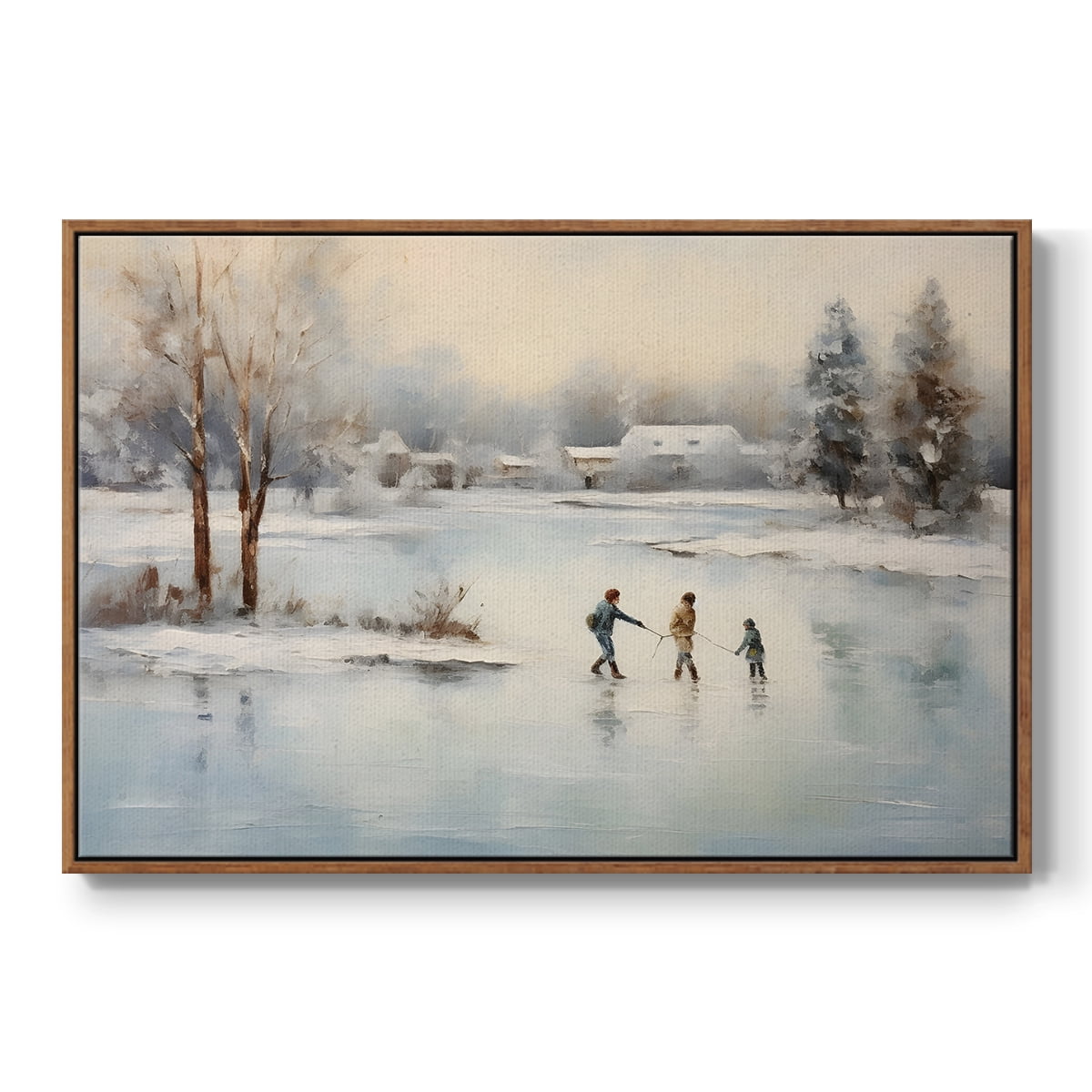 Vintage Landscape-CCXXI By Wexford Home Framed in Walnut Wood Gallery Wrapped Canvas 17 in. x 25 in.
