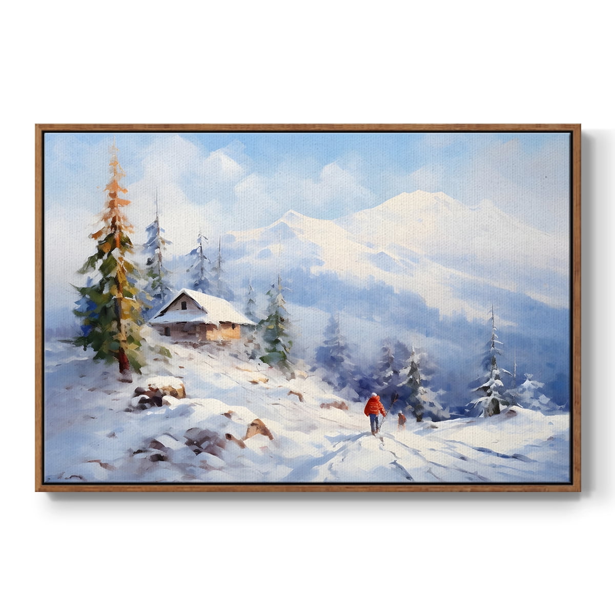 Vintage Landscape-CCXXIII By Wexford Home Framed in Walnut Wood Gallery Wrapped Canvas 27 in. x 41 in.