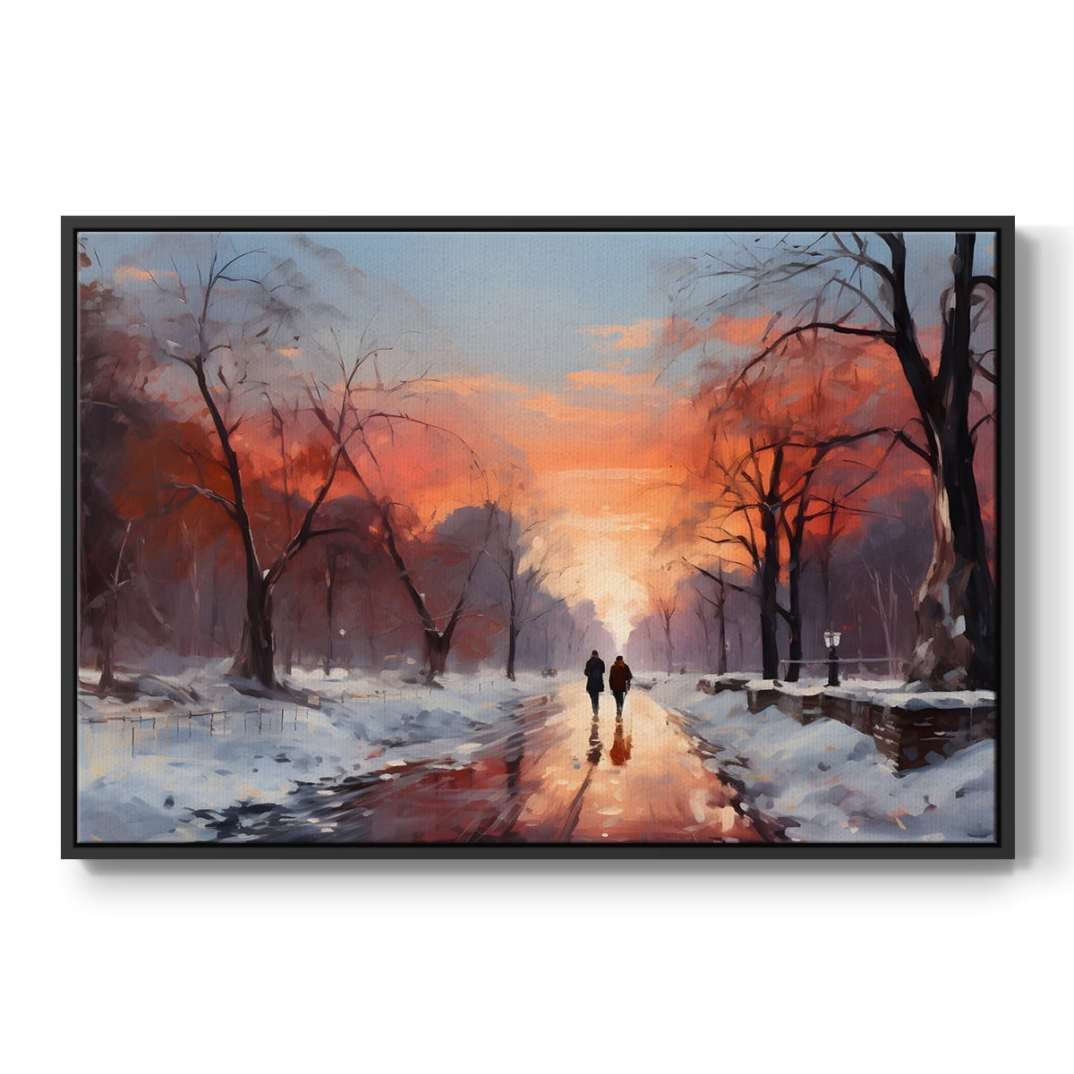 Vintage Landscape-CCXXIV By Wexford Home Framed in Black Wood Gallery Wrapped Canvas 27 in. x 41 in.
