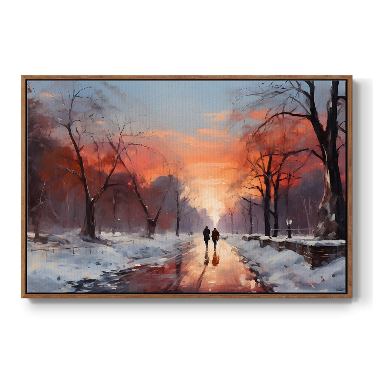 Vintage Landscape-CCXXIV By Wexford Home Framed in Walnut Wood Gallery Wrapped Canvas 27 in. x 41 in.