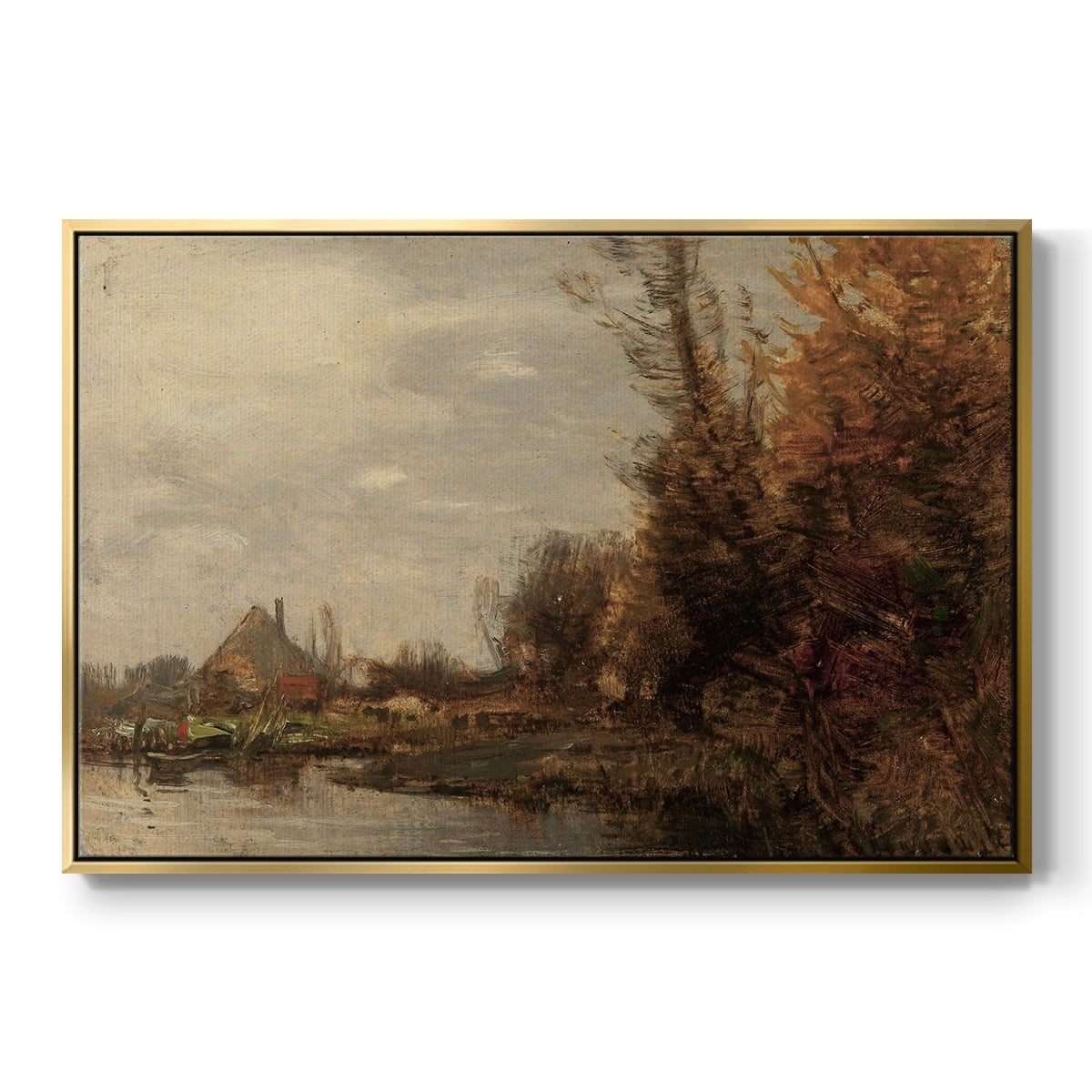 Vintage Landscape-CCXXIX By Wexford Home Framed in Gold Wood Gallery Wrapped Canvas 27 in. x 41 in.