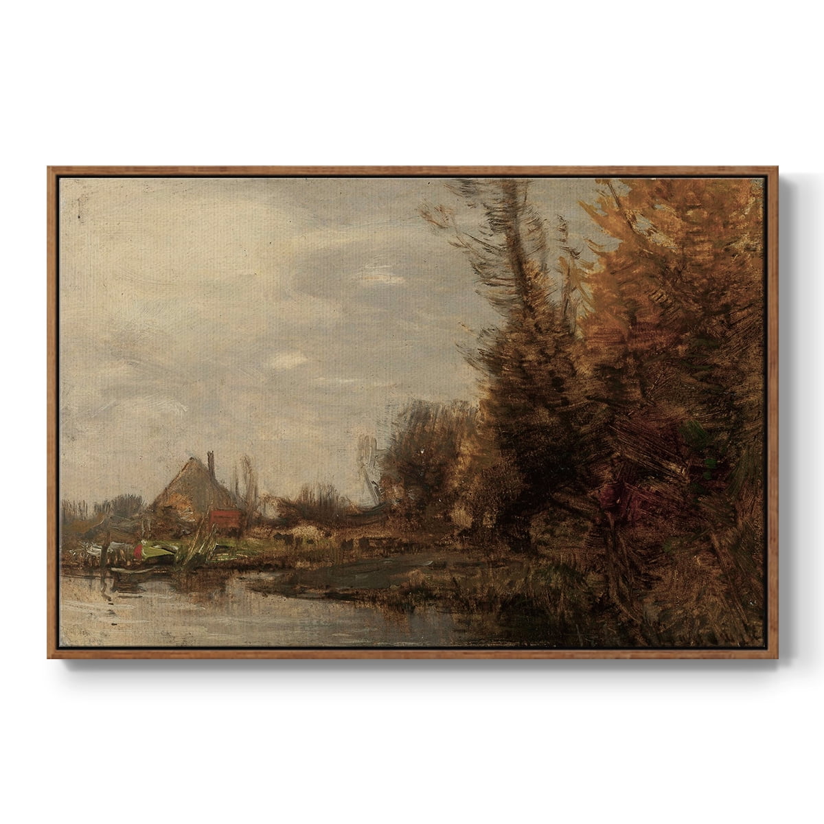 Vintage Landscape-CCXXIX By Wexford Home Framed in Walnut Wood Gallery Wrapped Canvas 17 in. x 25 in.