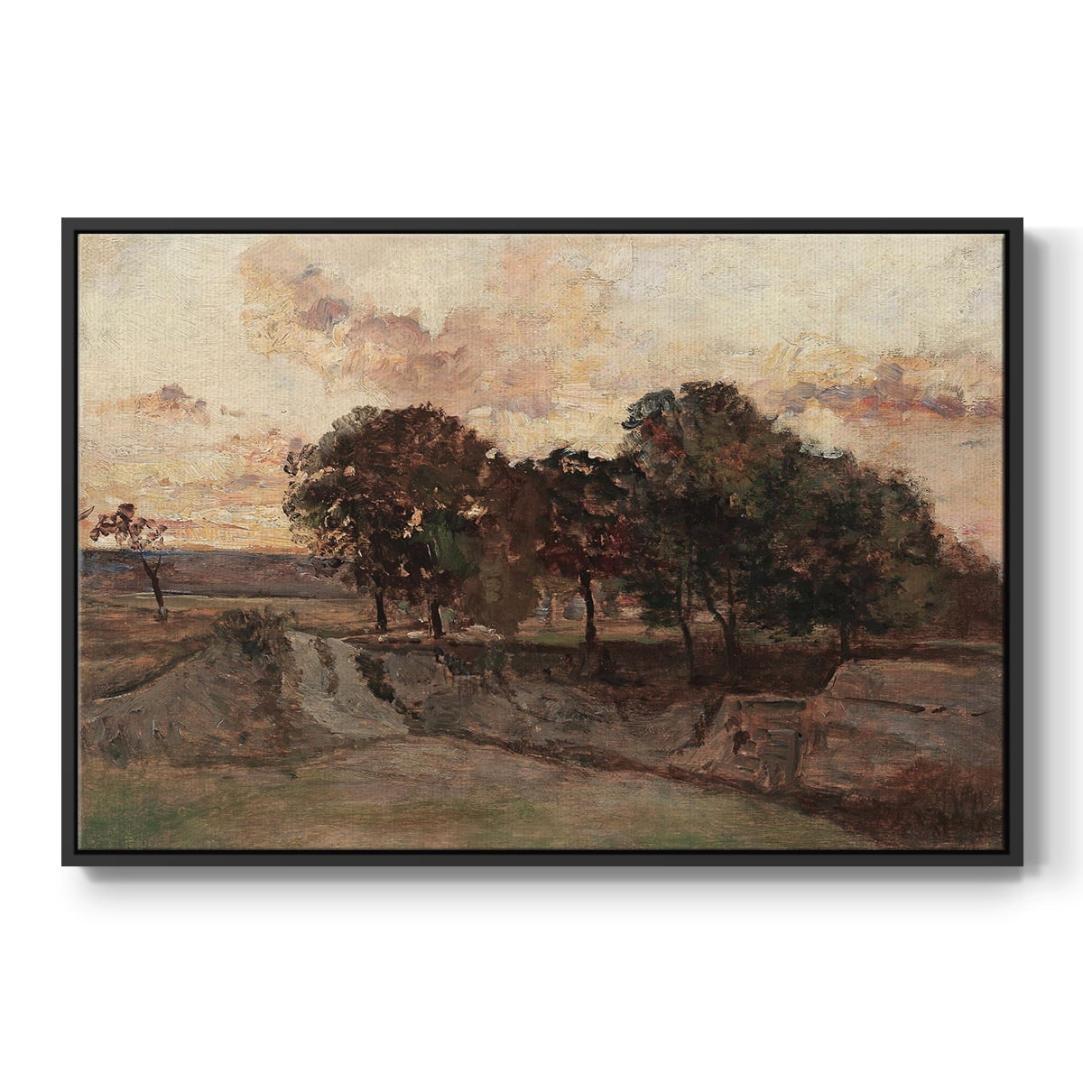 Vintage Landscape-CCXXV By Wexford Home Framed in Black Wood Gallery Wrapped Canvas 27 in. x 41 in.