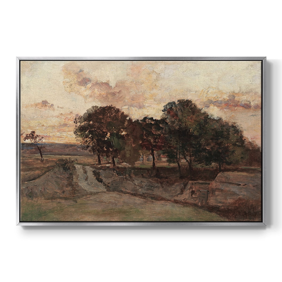Vintage Landscape-CCXXV By Wexford Home Framed in Silver Wood Gallery Wrapped Canvas 17 in. x 25 in.