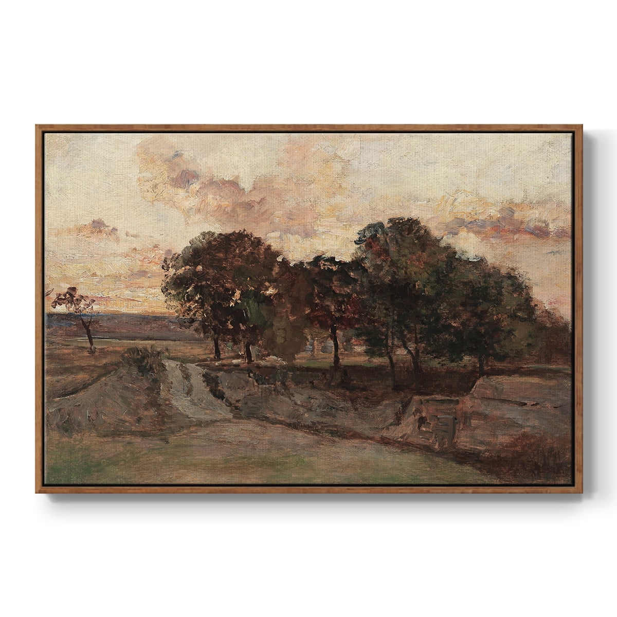 Vintage Landscape-CCXXV By Wexford Home Framed in Walnut Wood Gallery Wrapped Canvas 25 in. x 37 in.