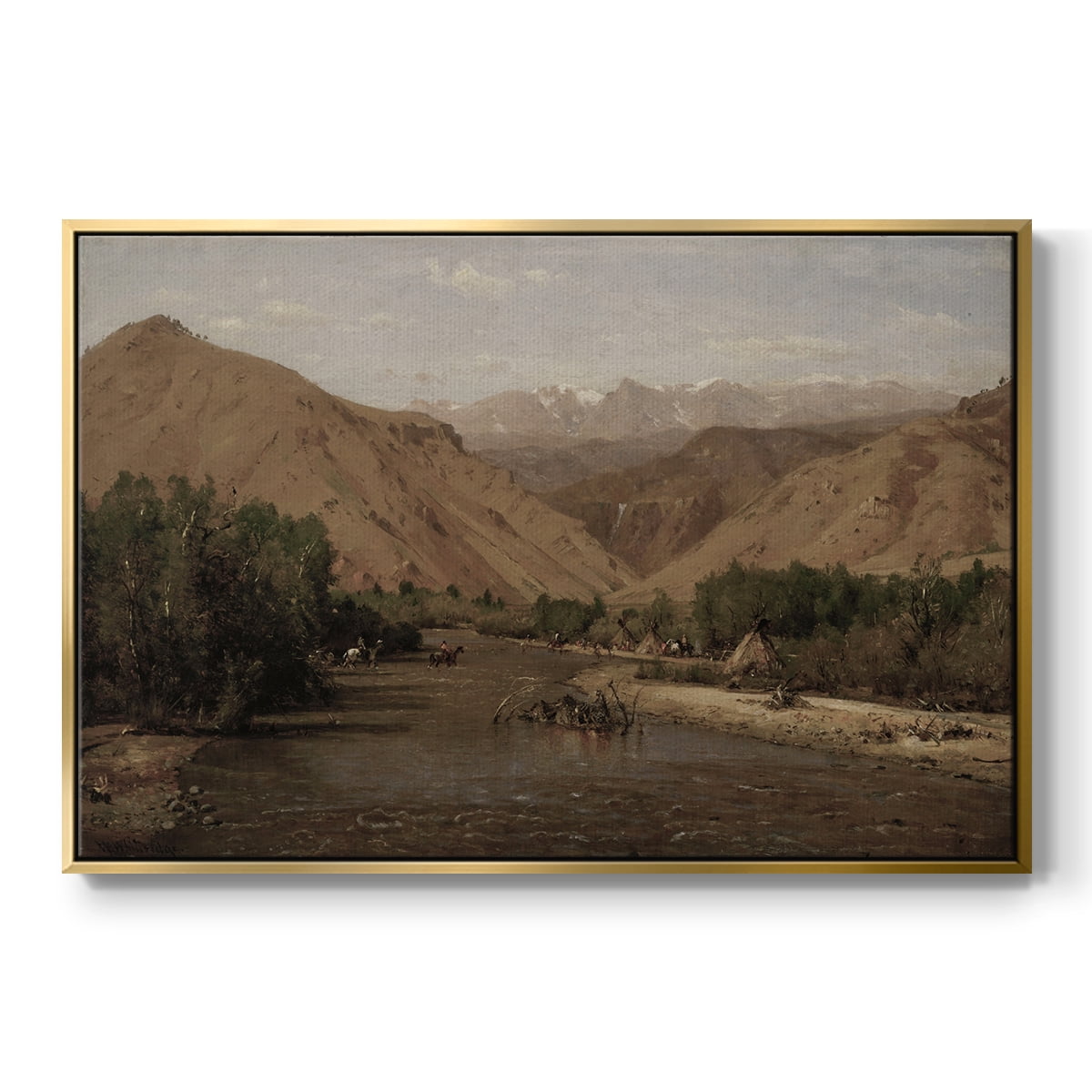 Vintage Landscape-CCXXVI By Wexford Home Framed in Gold Wood Gallery Wrapped Canvas 27 in. x 41 in.