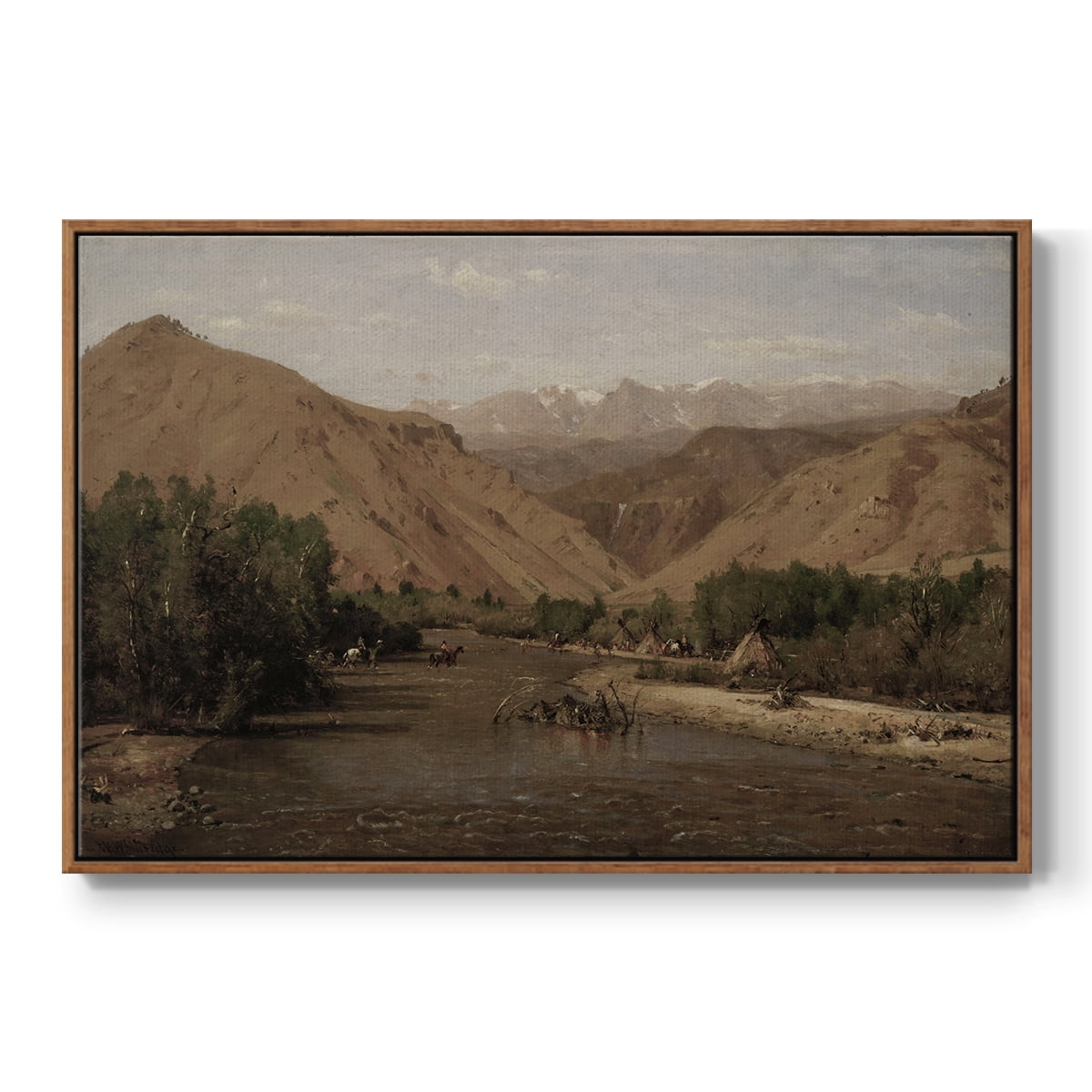 Vintage Landscape-CCXXVI By Wexford Home Framed in Walnut Wood Gallery Wrapped Canvas 25 in. x 37 in.