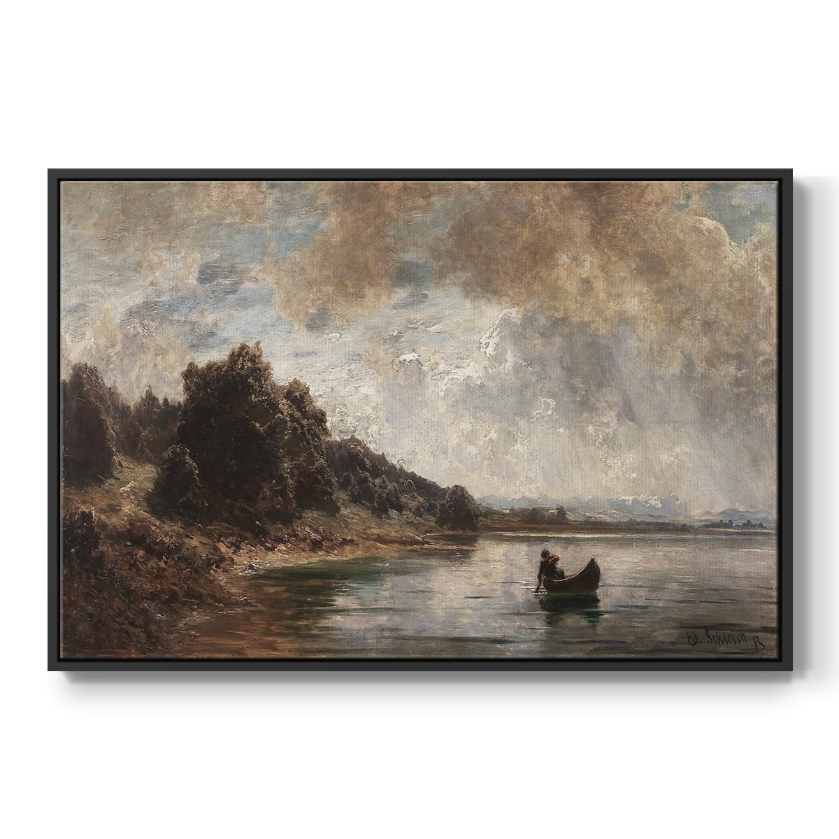 Vintage Landscape-CCXXVIII By Wexford Home Framed in Black Wood Gallery Wrapped Canvas 27 in. x 41 in.