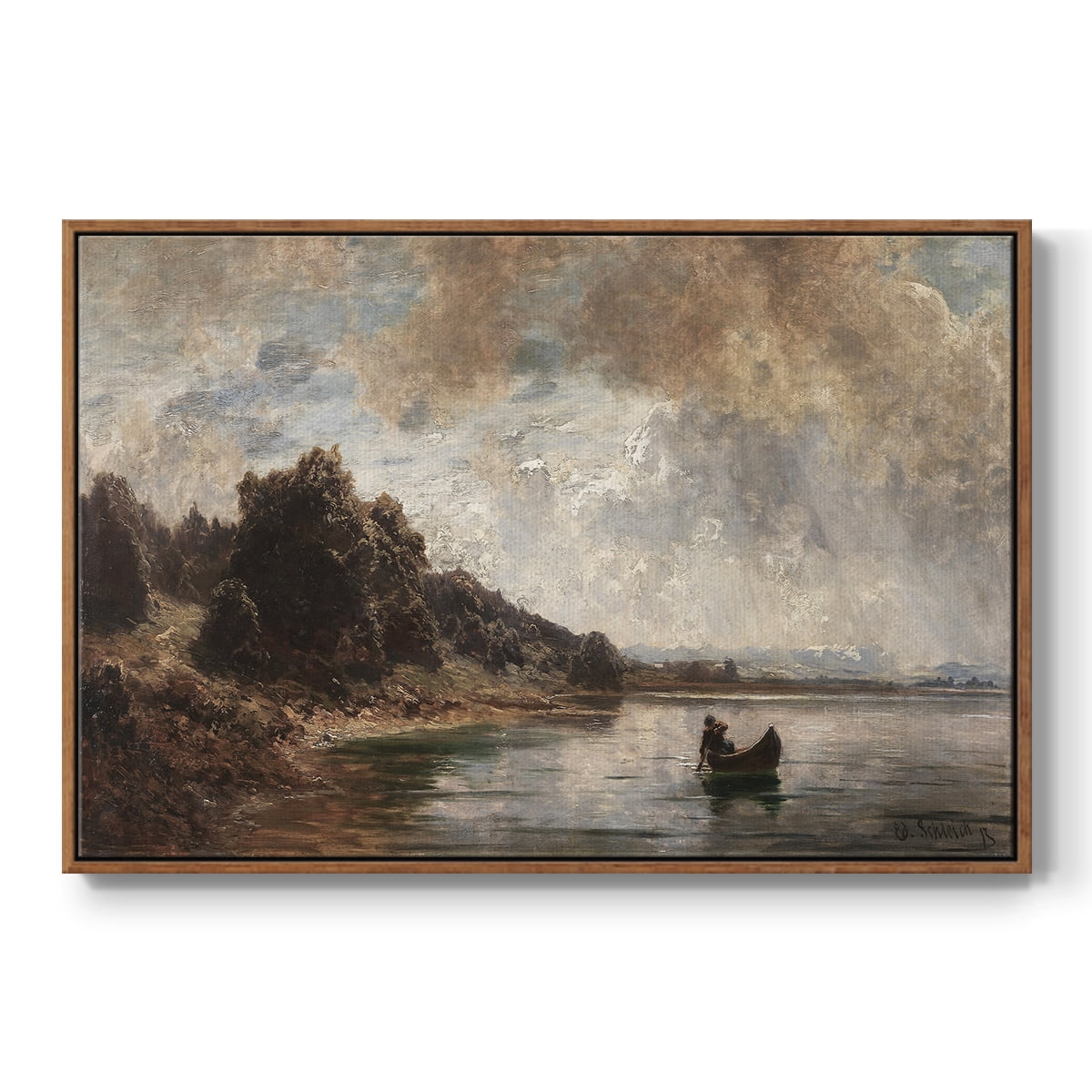 Vintage Landscape-CCXXVIII By Wexford Home Framed in Walnut Wood Gallery Wrapped Canvas 17 in. x 25 in.