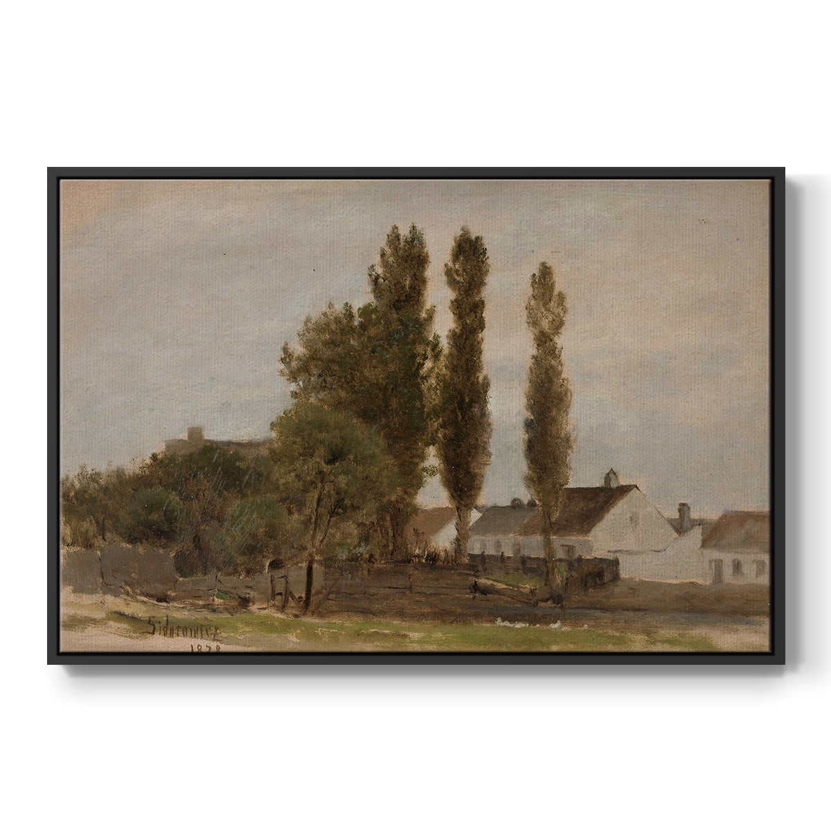 Vintage Landscape-CCXXX By Wexford Home Framed in Black Wood Gallery Wrapped Canvas 25 in. x 37 in.