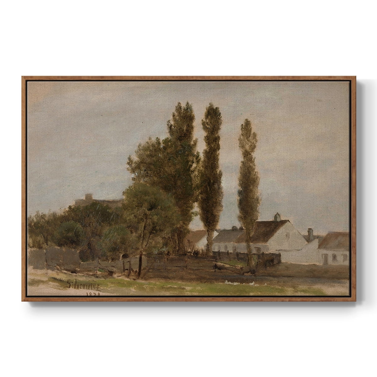 Vintage Landscape-CCXXX By Wexford Home Framed in Walnut Wood Gallery Wrapped Canvas 25 in. x 37 in.