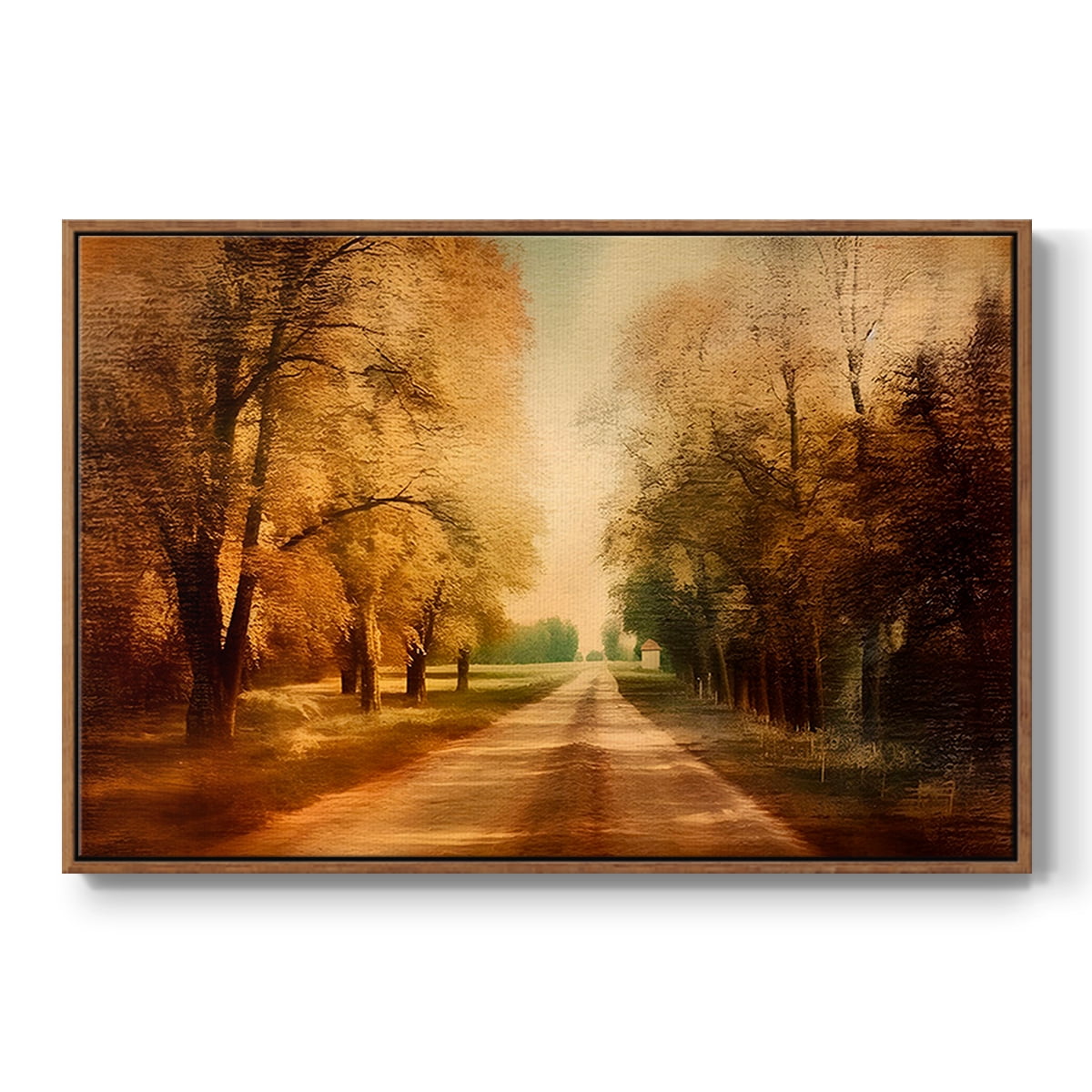 Vintage Landscape-CCXXXII By Wexford Home Framed in Walnut Wood Gallery Wrapped Canvas 25 in. x 37 in.