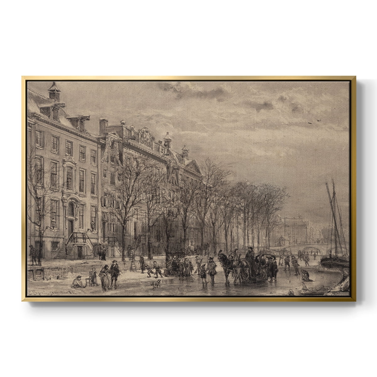 Vintage Landscape-CCXXXIII By Wexford Home Framed in Gold Wood Gallery Wrapped Canvas 25 in. x 37 in.