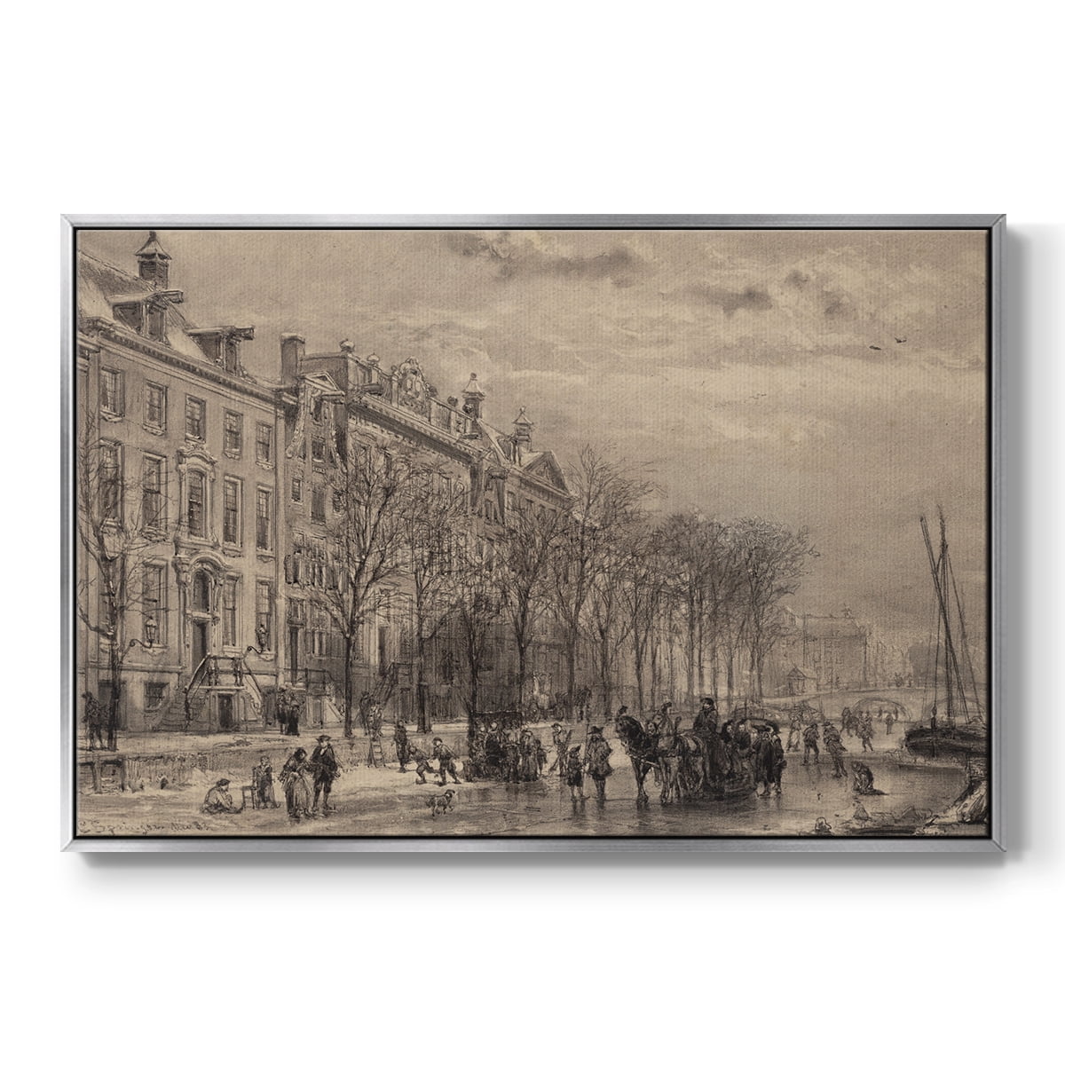 Vintage Landscape-CCXXXIII By Wexford Home Framed in Silver Wood Gallery Wrapped Canvas 17 in. x 25 in.