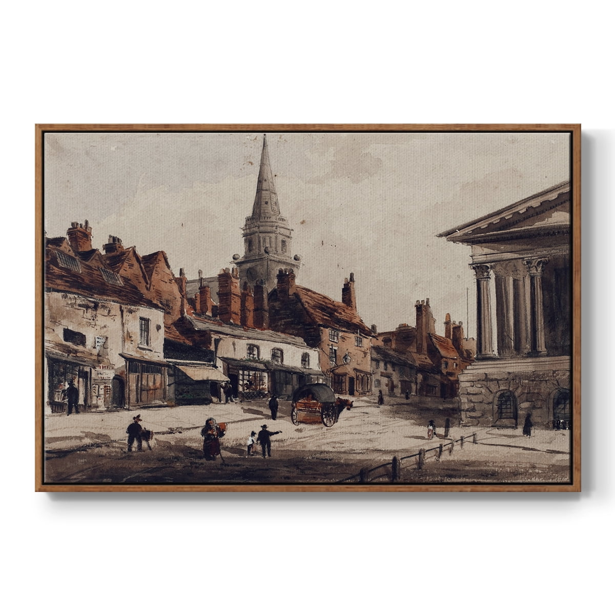 Vintage Landscape-CCXXXIV By Wexford Home Framed in Walnut Wood Gallery Wrapped Canvas 17 in. x 25 in.