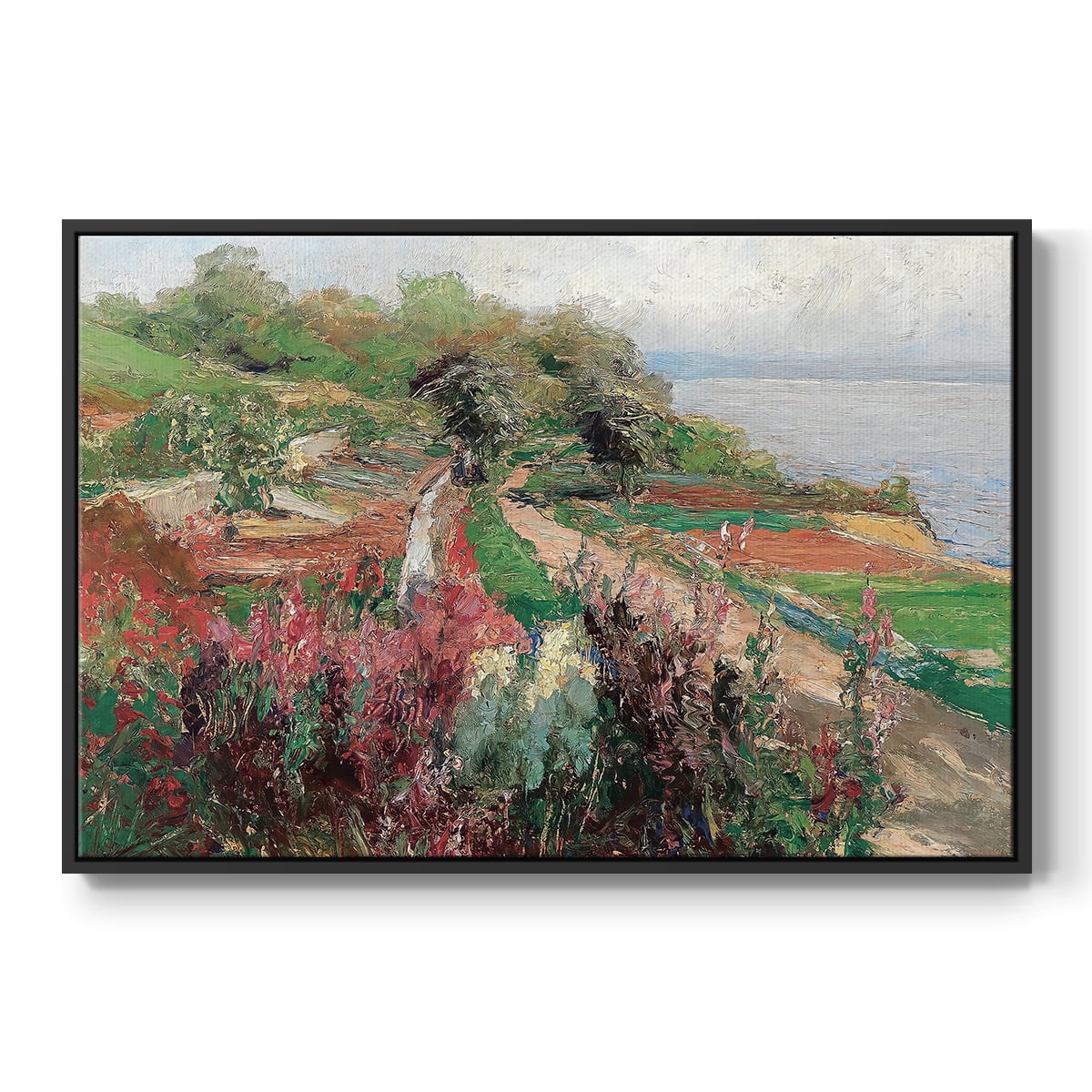 Vintage Landscape-CCXXXIX By Wexford Home Framed in Black Wood Gallery Wrapped Canvas 27 in. x 41 in.