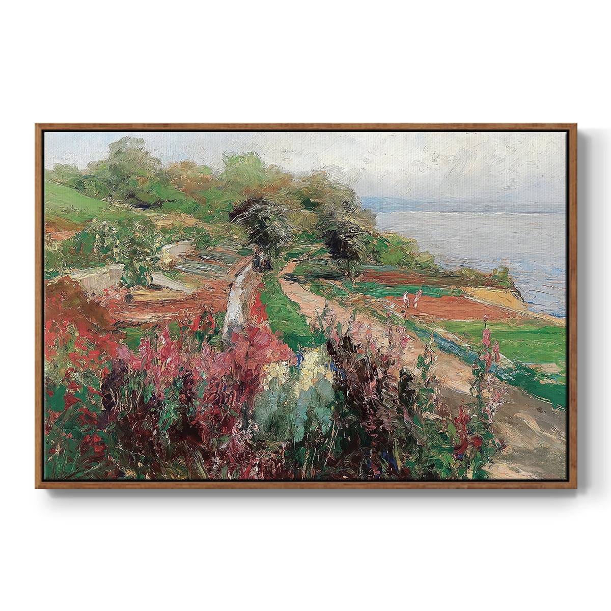 Vintage Landscape-CCXXXIX By Wexford Home Framed in Walnut Wood Gallery Wrapped Canvas 27 in. x 41 in.