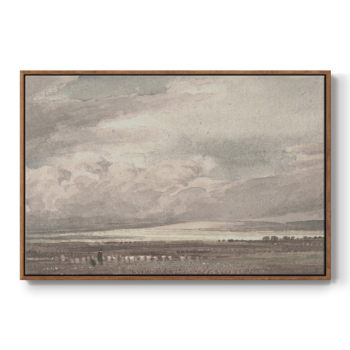 Vintage Landscape-CCXXXVIII By Wexford Home Framed in Walnut Wood Gallery Wrapped Canvas 27 in. x 41 in.