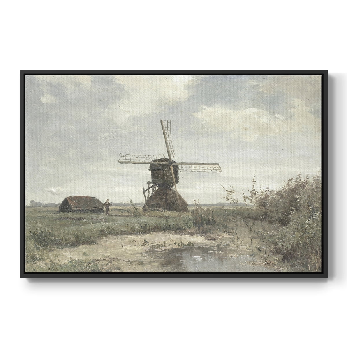 Vintage Landscape-CDI By Wexford Home Framed in Black Wood Gallery Wrapped Canvas 27 in. x 41 in.