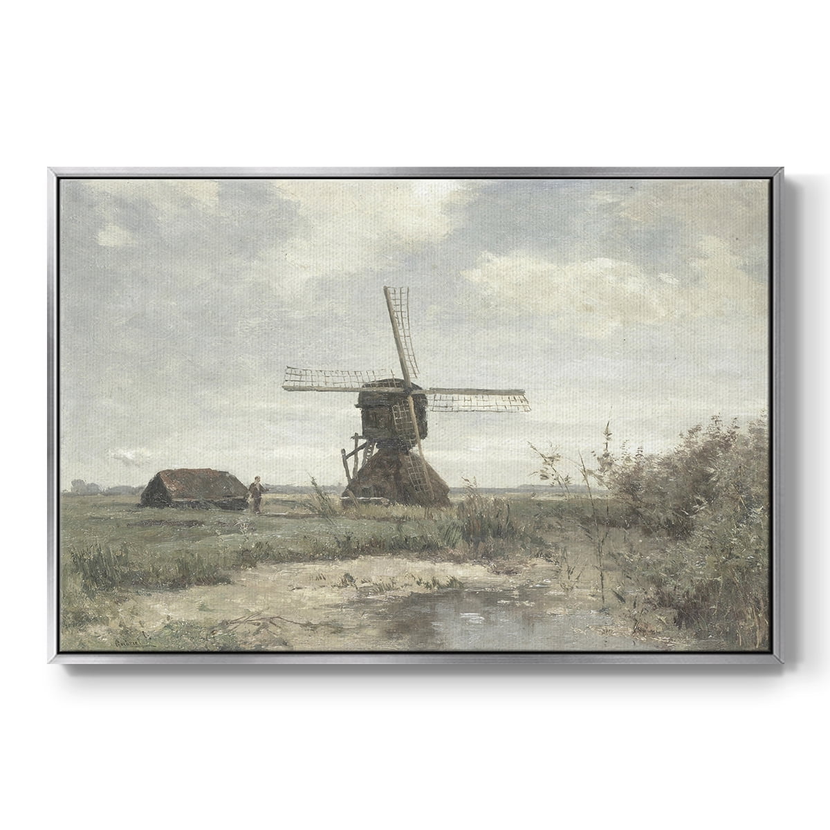 Vintage Landscape-CDI By Wexford Home Framed in Silver Wood Gallery Wrapped Canvas 17 in. x 25 in.