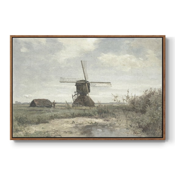 Vintage Landscape-CDI By Wexford Home Framed in Walnut Wood Gallery Wrapped Canvas 27 in. x 41 in.