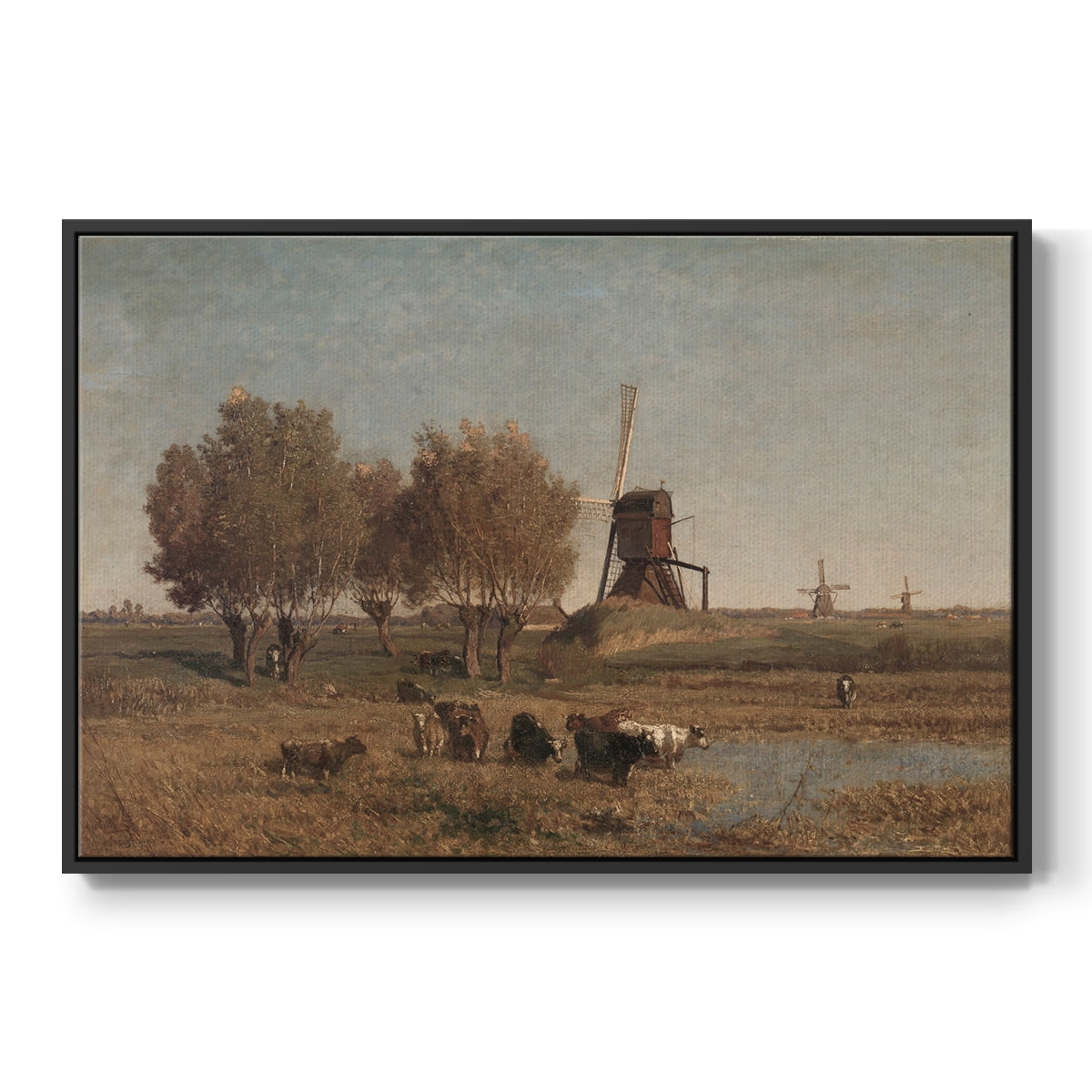 Vintage Landscape-CDII By Wexford Home Framed in Black Wood Gallery Wrapped Canvas 17 in. x 25 in.