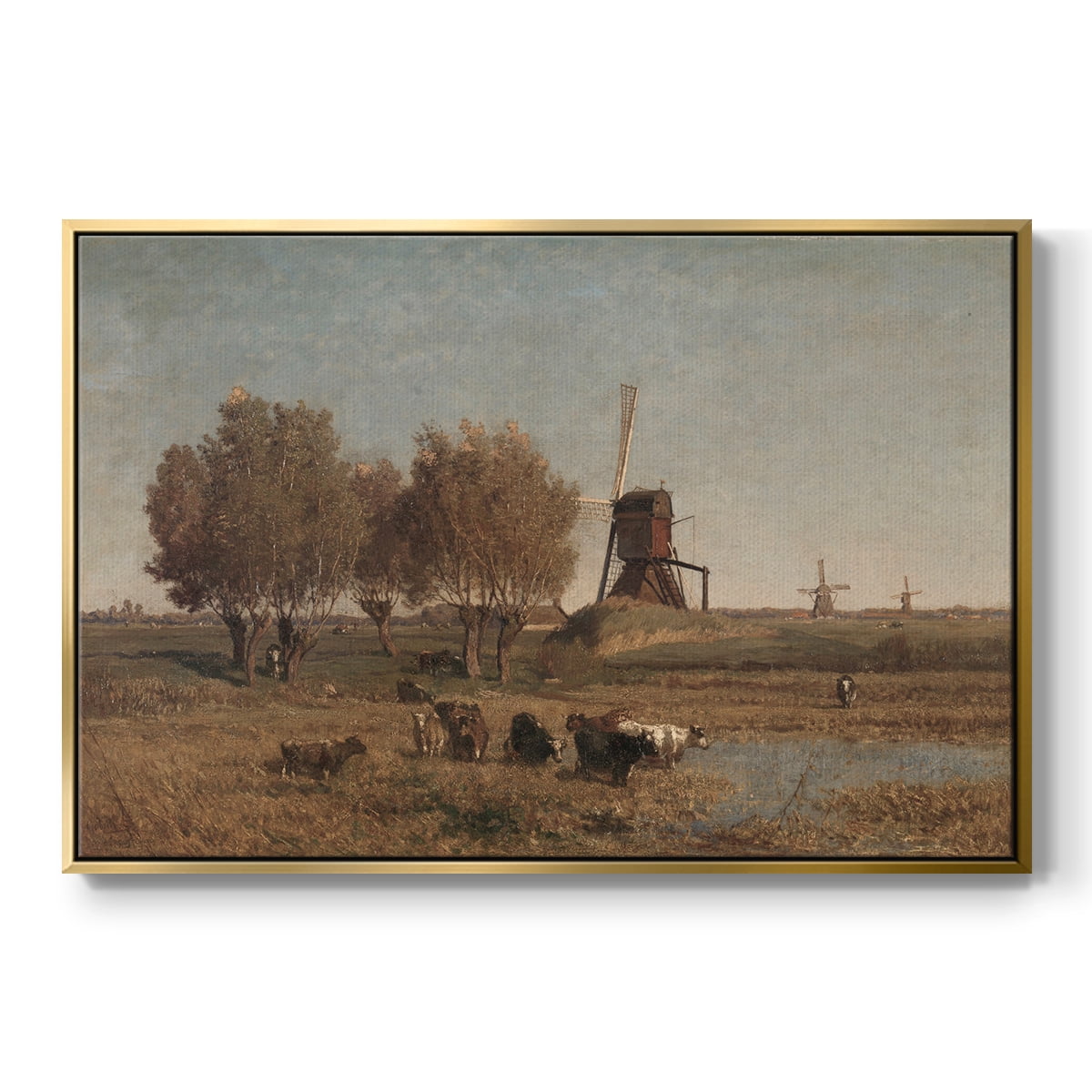 Vintage Landscape-CDII By Wexford Home Framed in Gold Wood Gallery Wrapped Canvas 25 in. x 37 in.