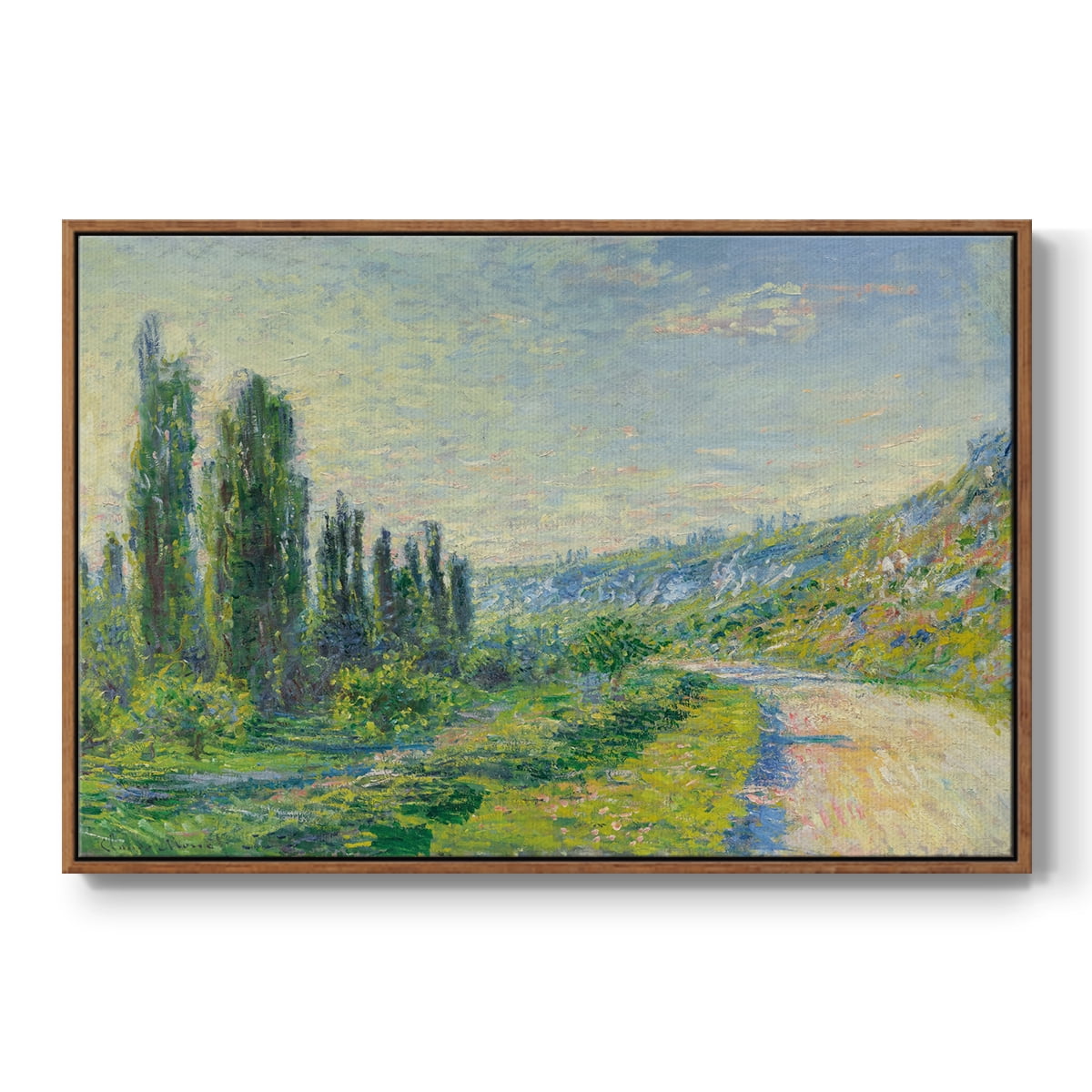 Vintage Landscape-CIV By Wexford Home Framed in Walnut Wood Gallery Wrapped Canvas 27 in. x 41 in.