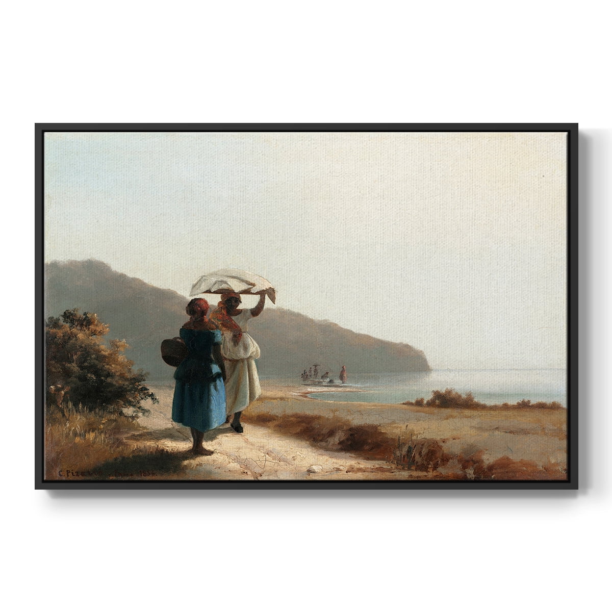 Vintage Landscape-CIX By Wexford Home Framed in Black Wood Gallery Wrapped Canvas 27 in. x 41 in.