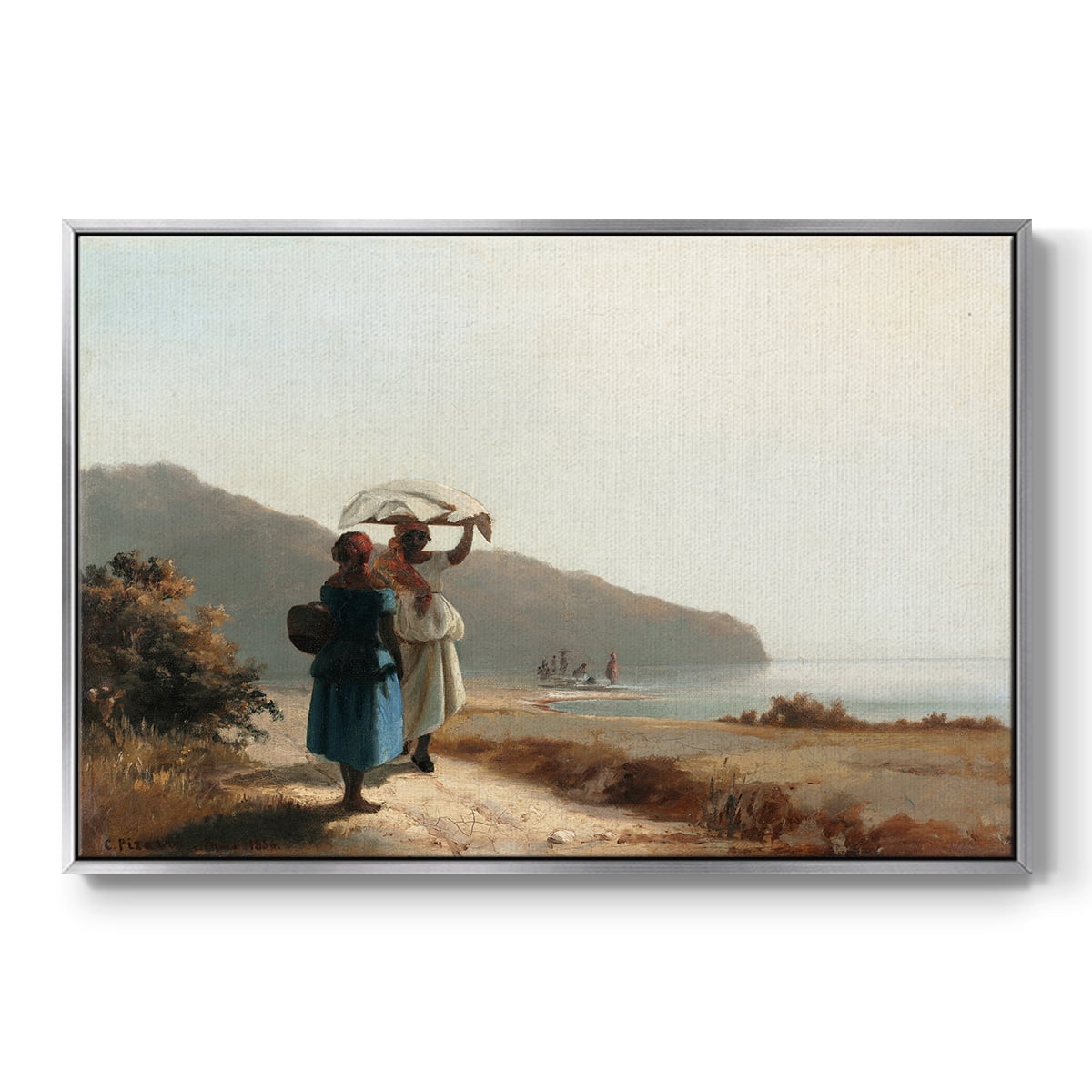 Vintage Landscape-CIX By Wexford Home Framed in Silver Wood Gallery Wrapped Canvas 25 in. x 37 in.