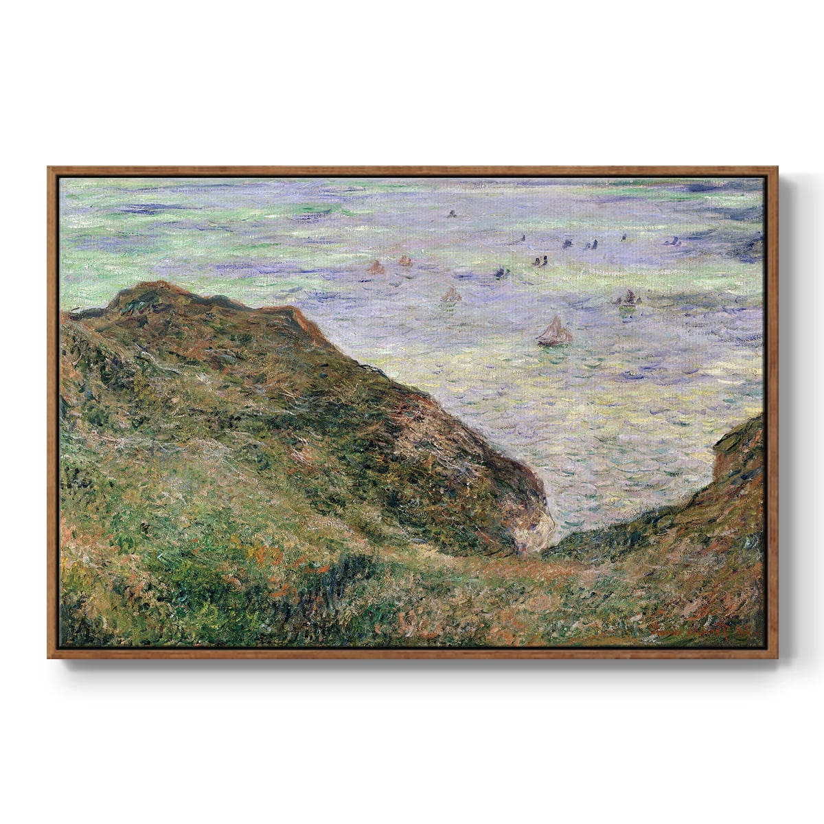 Vintage Landscape-CLI By Wexford Home Framed in Walnut Wood Gallery Wrapped Canvas 25 in. x 37 in.