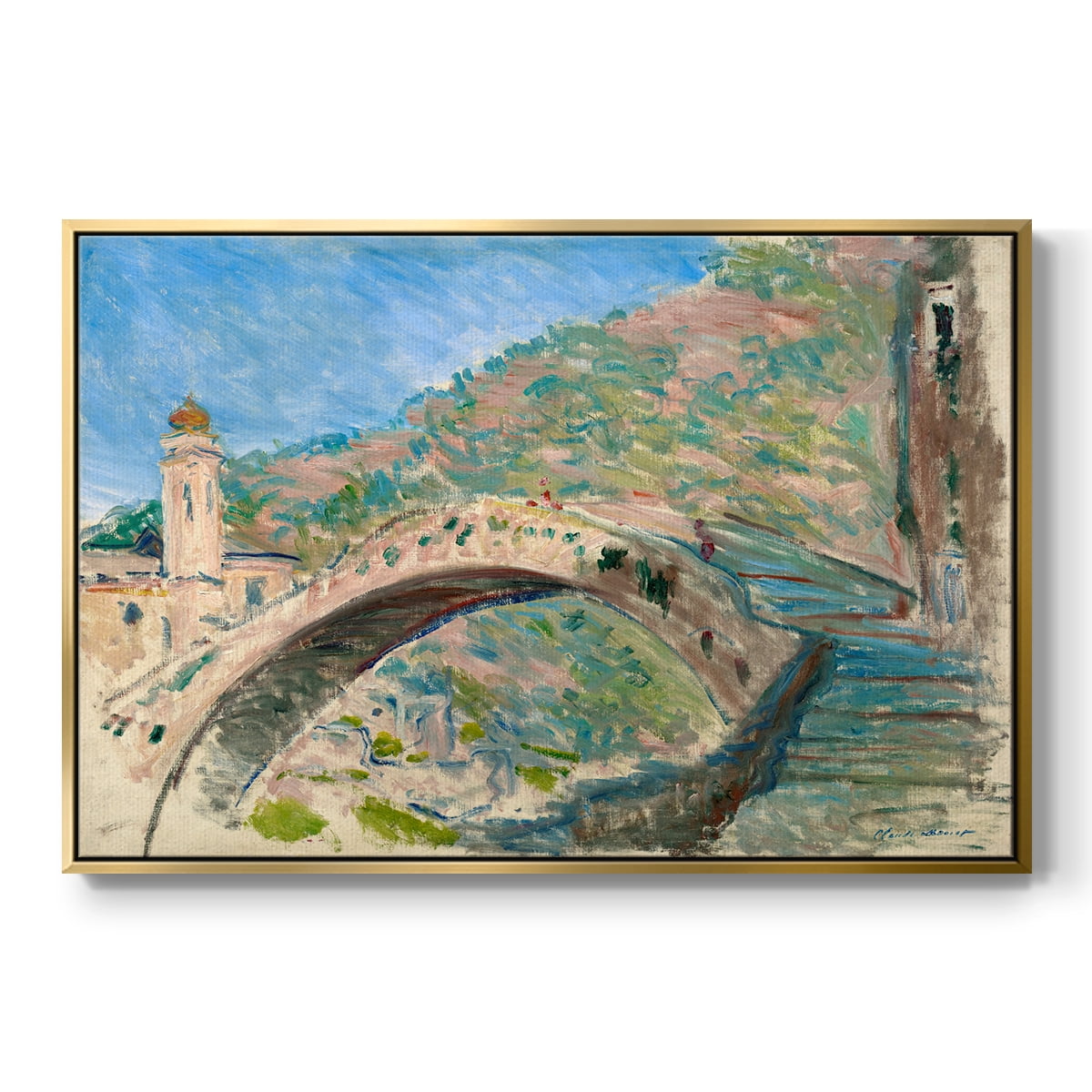 Vintage Landscape-CLIV By Wexford Home Framed in Gold Wood Gallery Wrapped Canvas 27 in. x 41 in.
