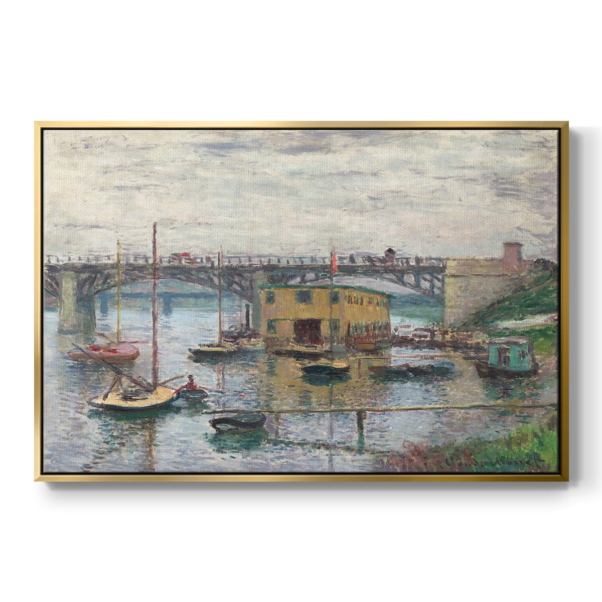 Vintage Landscape-CLV By Wexford Home Framed in Gold Wood Gallery Wrapped Canvas 27 in. x 41 in.