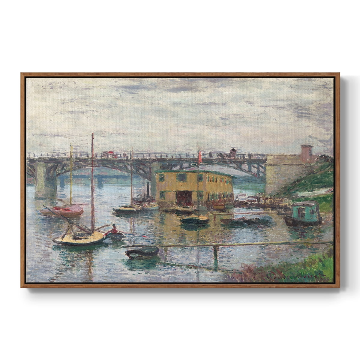 Vintage Landscape-CLV By Wexford Home Framed in Walnut Wood Gallery Wrapped Canvas 17 in. x 25 in.