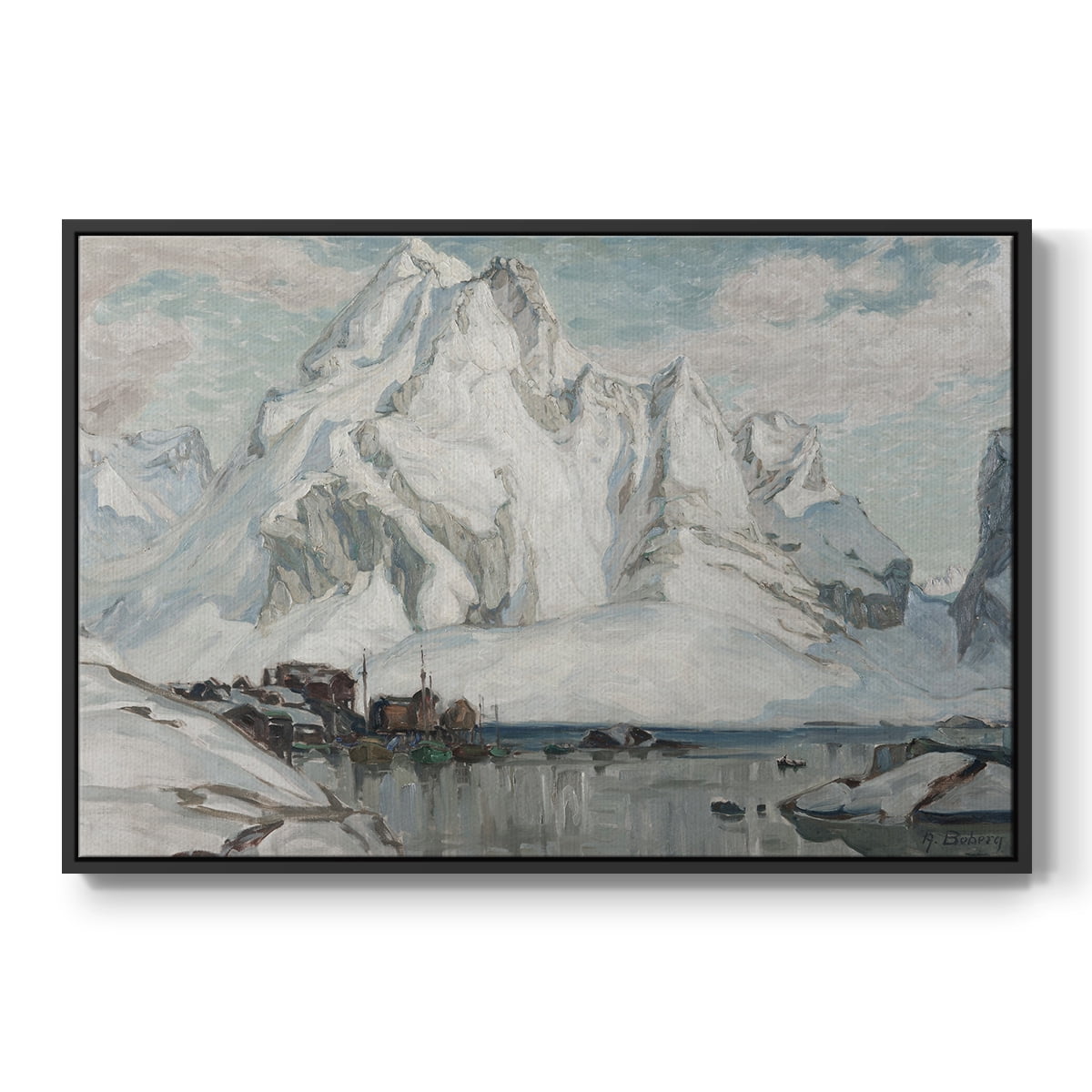 Vintage Landscape-CLX By Wexford Home Framed in Black Wood Gallery Wrapped Canvas 25 in. x 37 in.