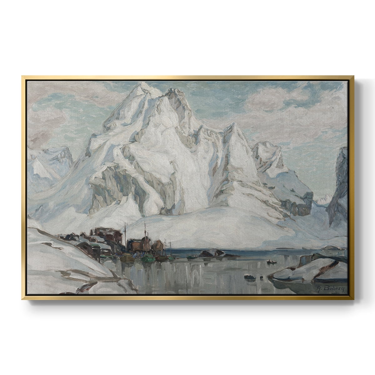 Vintage Landscape-CLX By Wexford Home Framed in Gold Wood Gallery Wrapped Canvas 25 in. x 37 in.