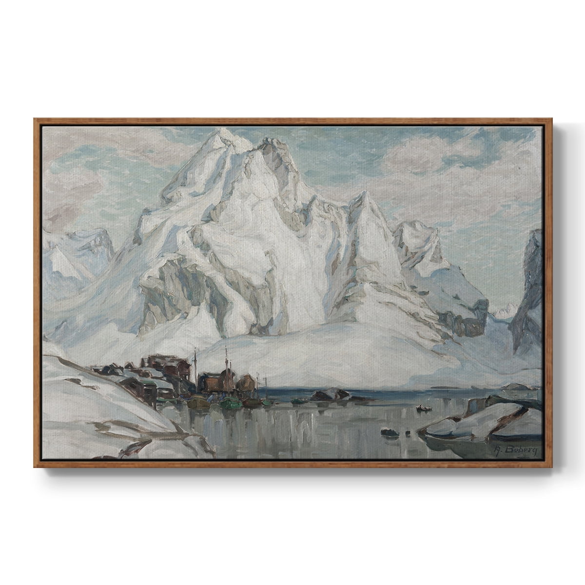 Vintage Landscape-CLX By Wexford Home Framed in Walnut Wood Gallery Wrapped Canvas 17 in. x 25 in.