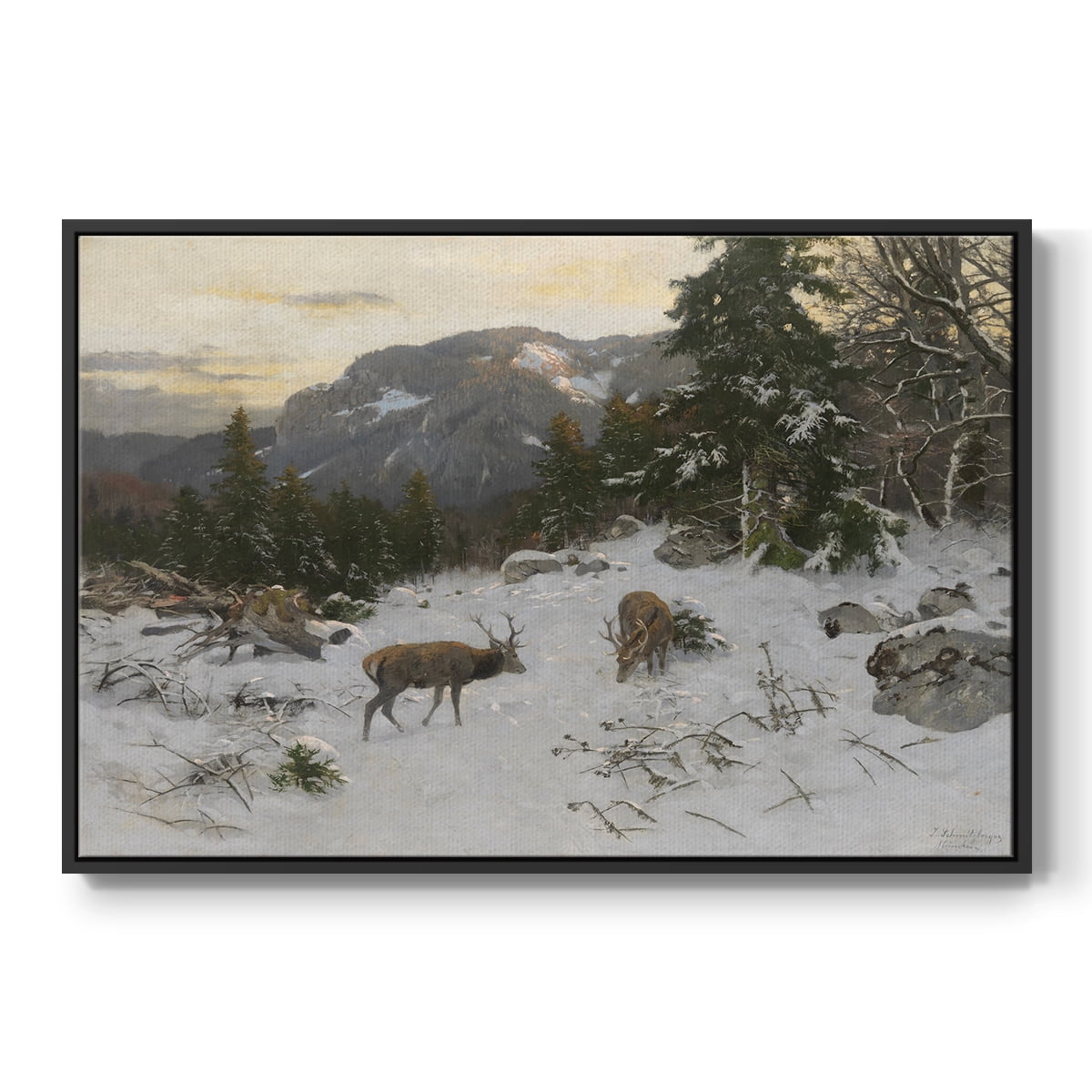 Vintage Landscape-CLXII By Wexford Home Framed in Black Wood Gallery Wrapped Canvas 17 in. x 25 in.