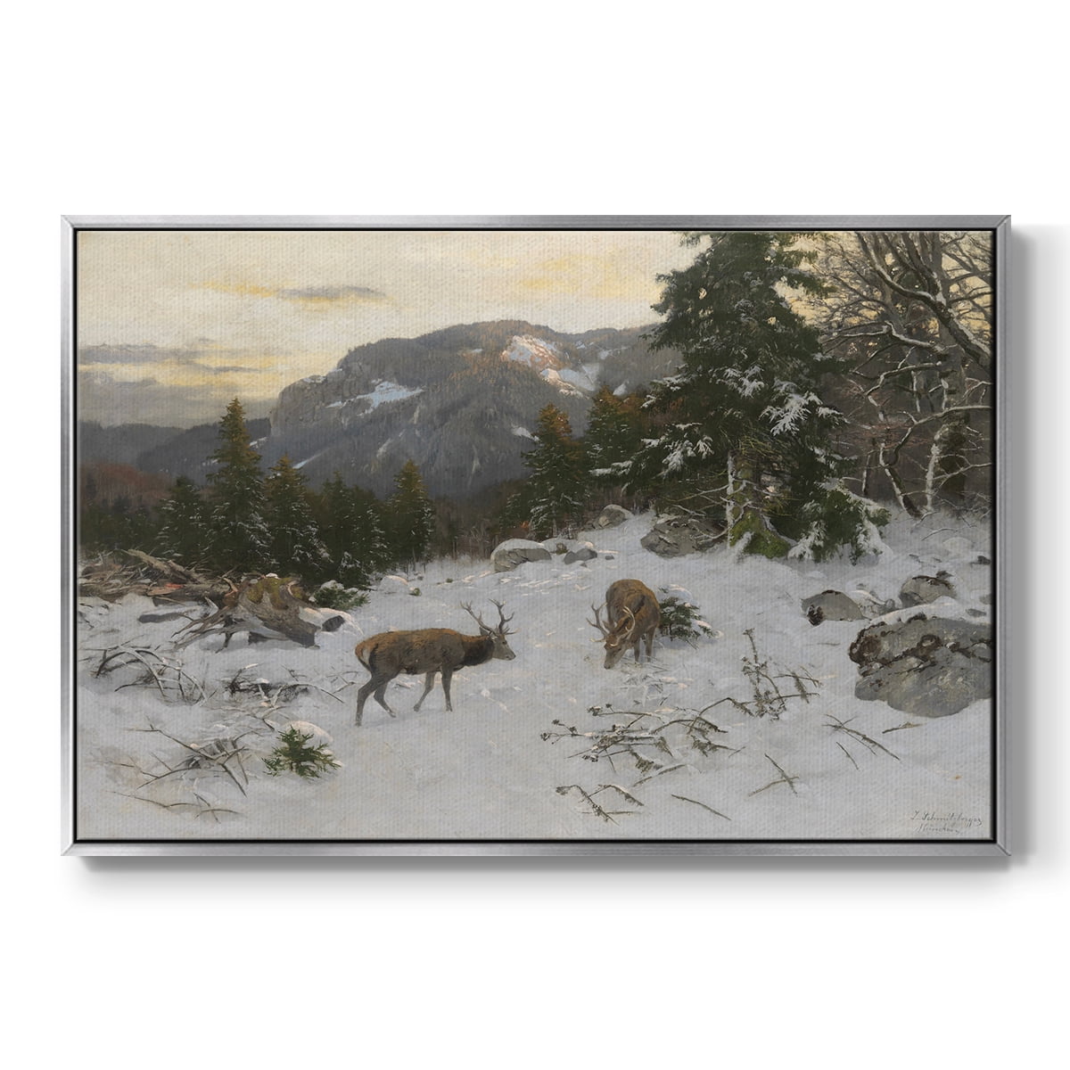 Vintage Landscape-CLXII By Wexford Home Framed in Silver Wood Gallery Wrapped Canvas 17 in. x 25 in.