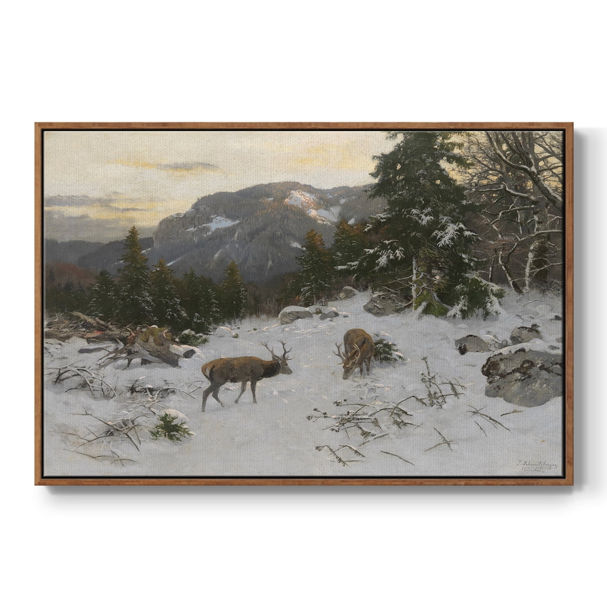 Vintage Landscape-CLXII By Wexford Home Framed in Walnut Wood Gallery Wrapped Canvas 17 in. x 25 in.