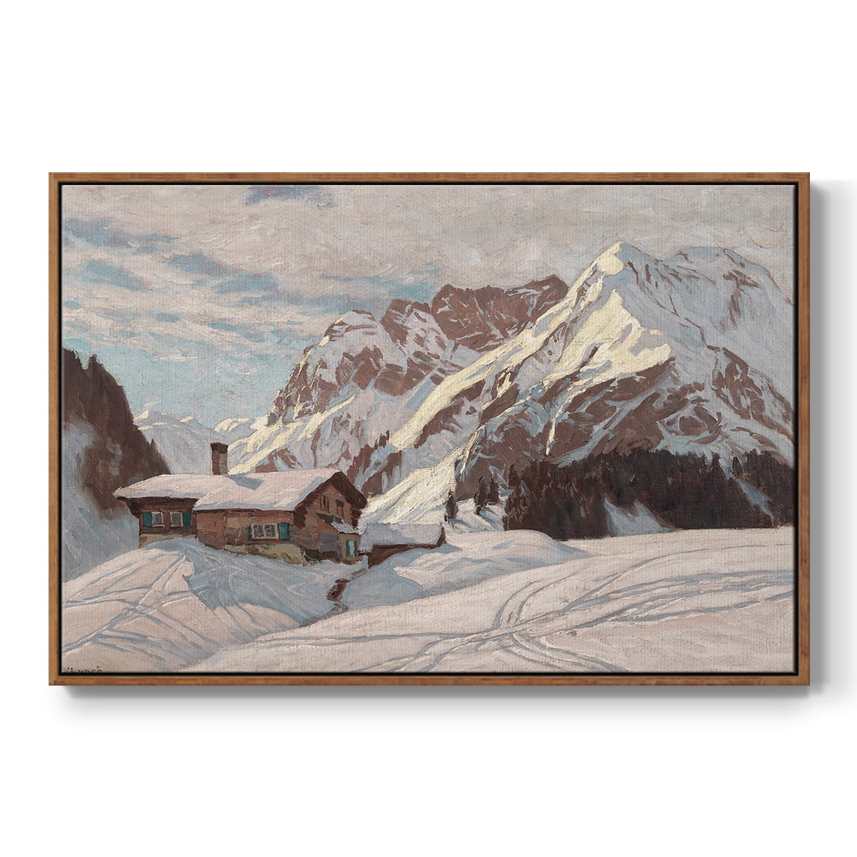 Vintage Landscape-CLXIII By Wexford Home Framed in Walnut Wood Gallery Wrapped Canvas 17 in. x 25 in.