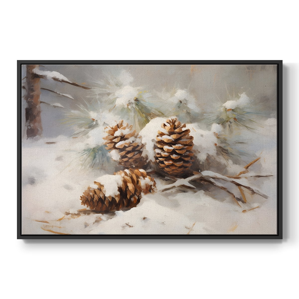 Vintage Landscape-CLXIX By Wexford Home Framed in Black Wood Gallery Wrapped Canvas 17 in. x 25 in.