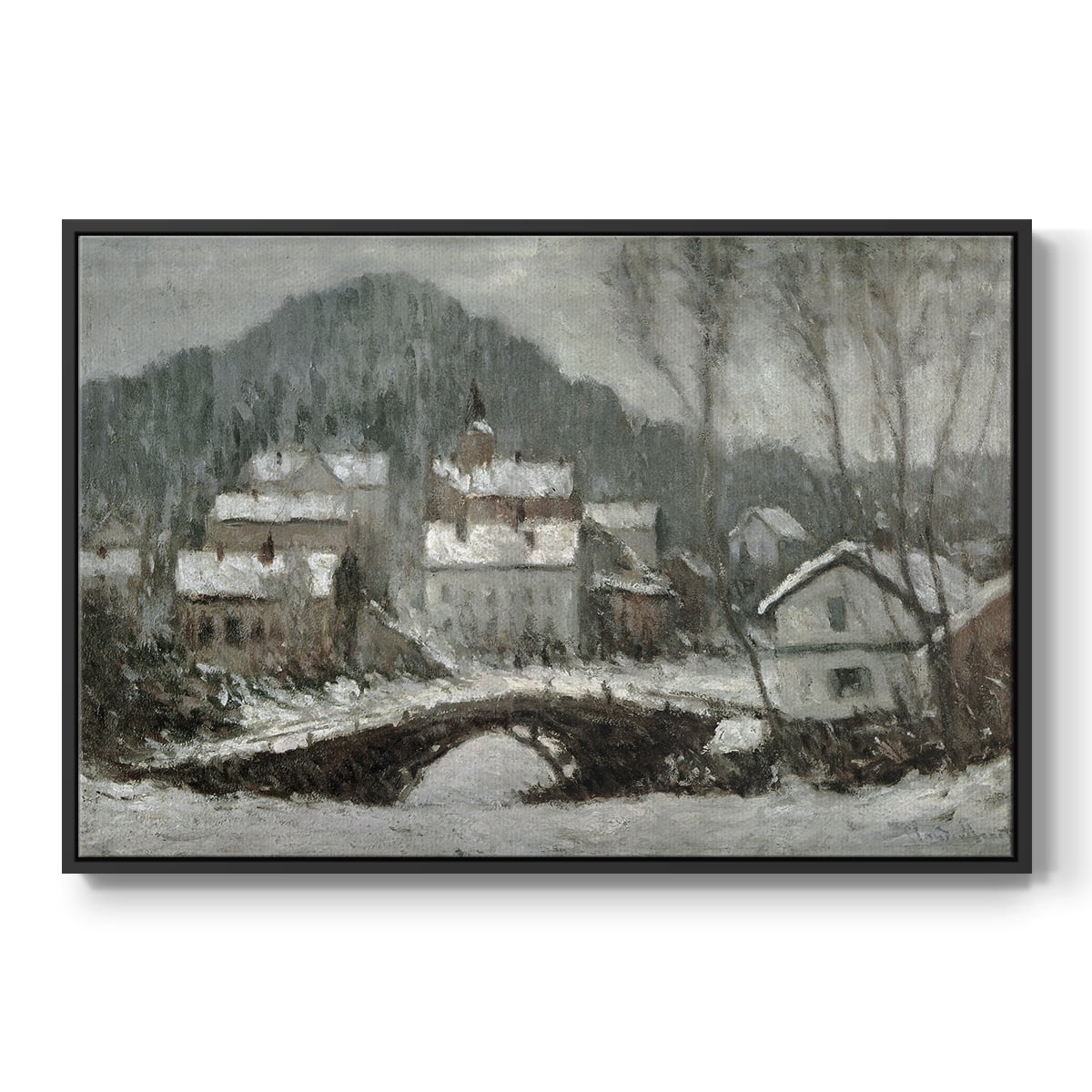 Vintage Landscape-CLXV By Wexford Home Framed in Black Wood Gallery Wrapped Canvas 25 in. x 37 in.