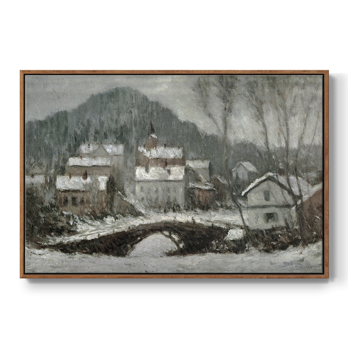Vintage Landscape-CLXV By Wexford Home Framed in Walnut Wood Gallery Wrapped Canvas 27 in. x 41 in.