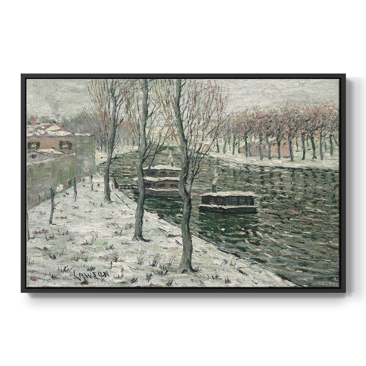 Vintage Landscape-CLXVI By Wexford Home Framed in Black Wood Gallery Wrapped Canvas 27 in. x 41 in.