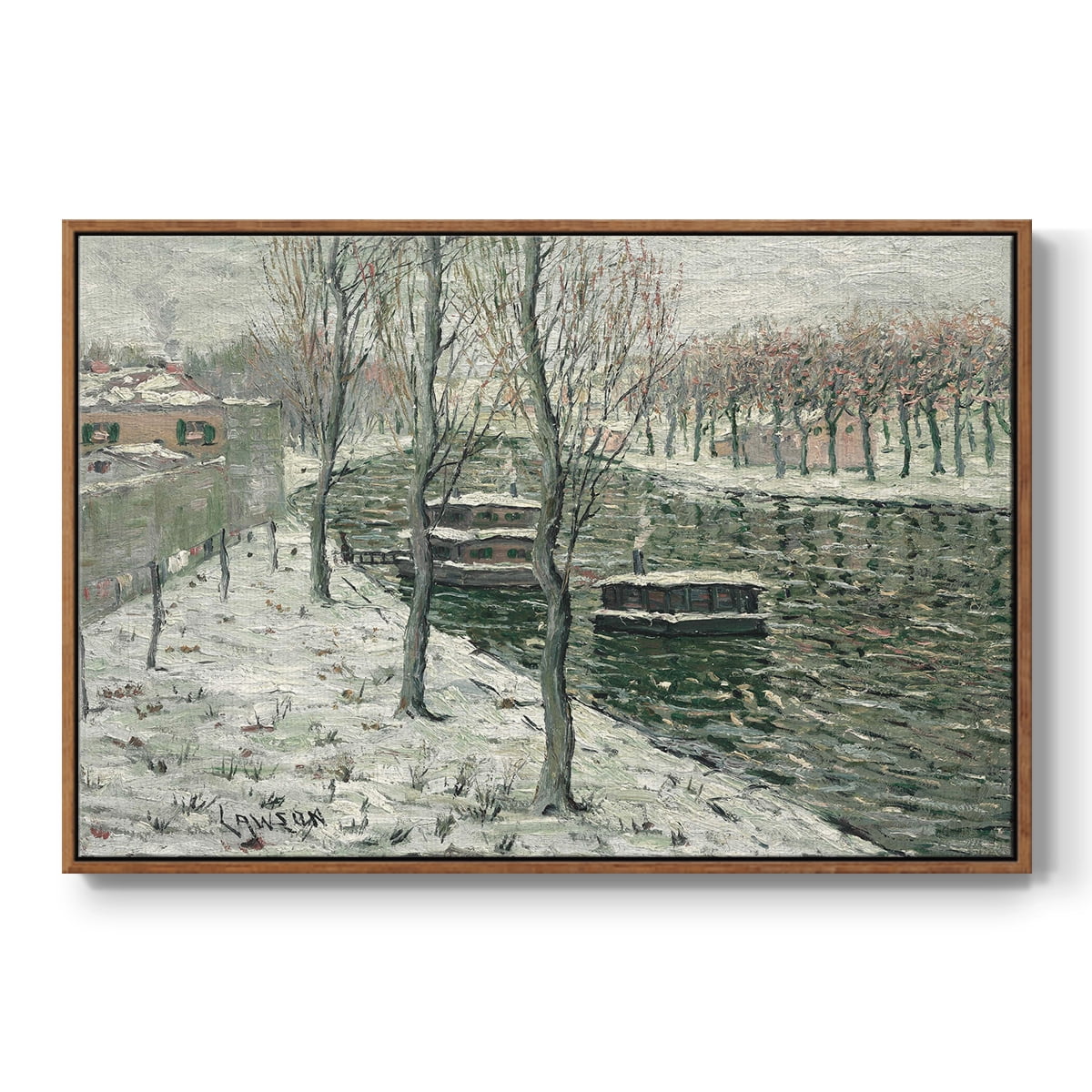 Vintage Landscape-CLXVI By Wexford Home Framed in Walnut Wood Gallery Wrapped Canvas 25 in. x 37 in.