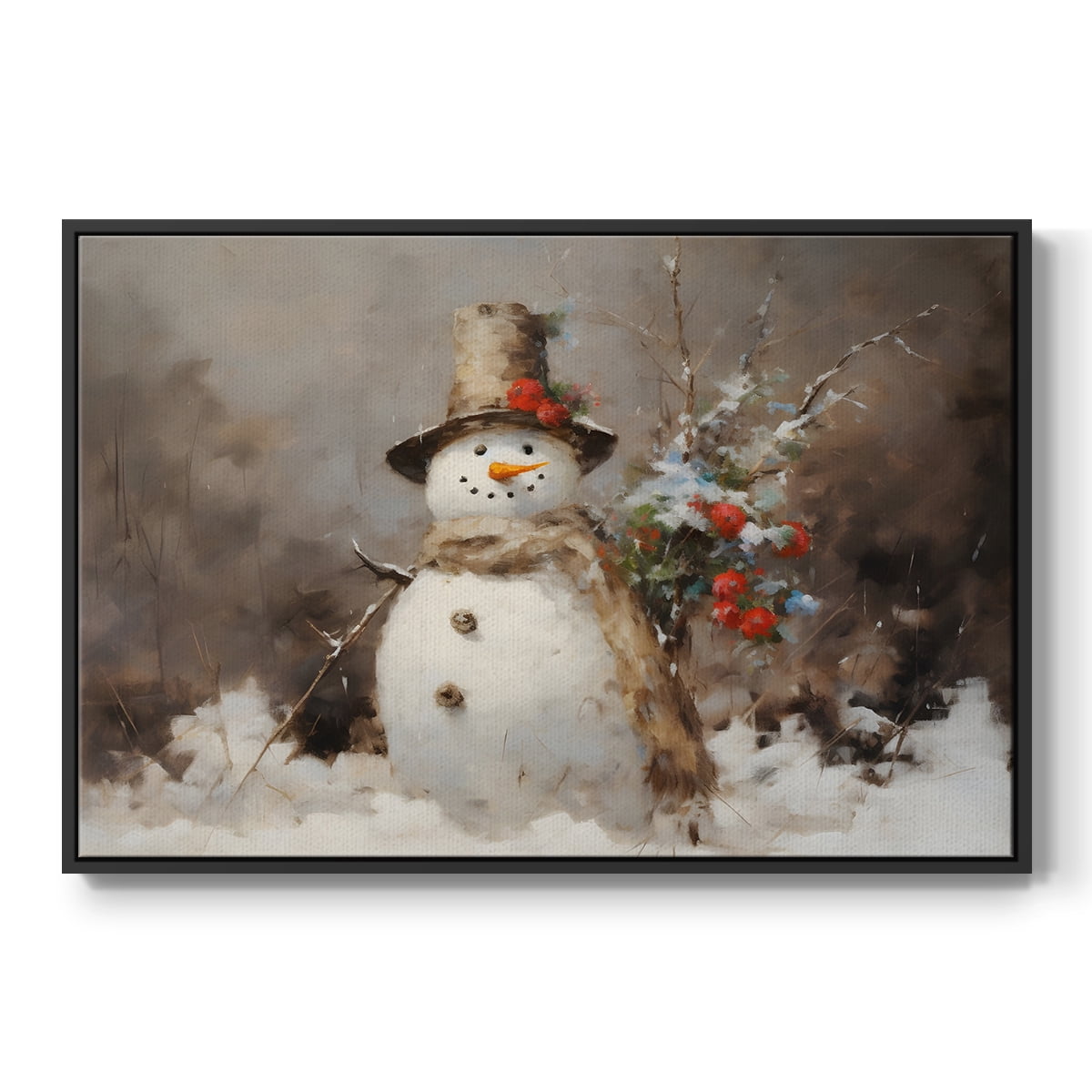 Vintage Landscape-CLXVII By Wexford Home Framed in Black Wood Gallery Wrapped Canvas 17 in. x 25 in.