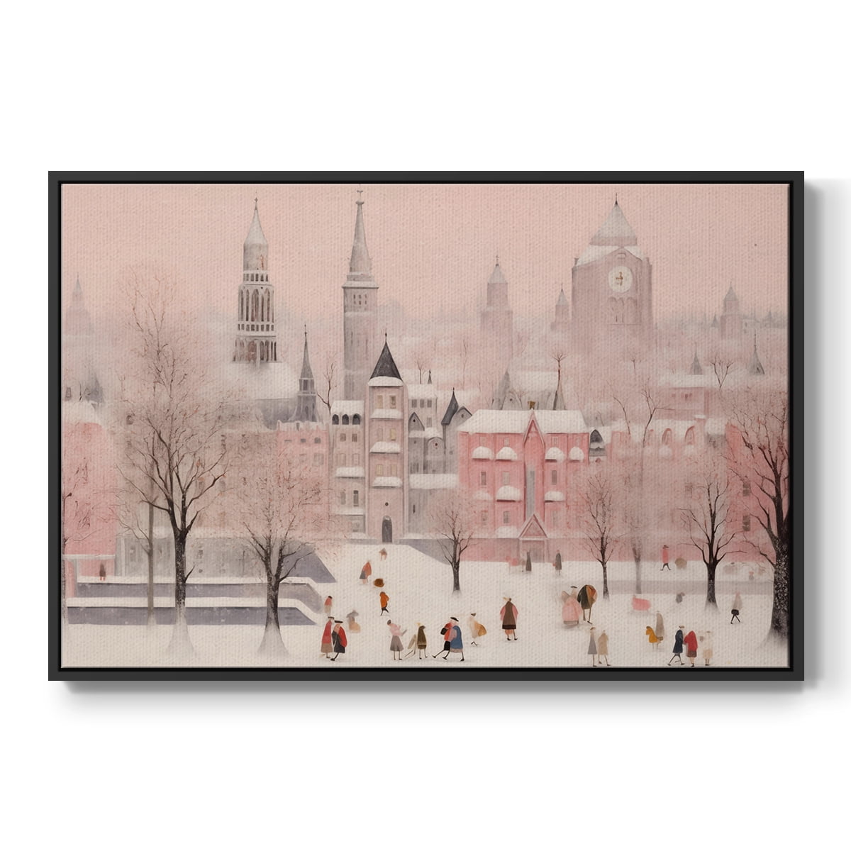 Vintage Landscape-CLXVIII By Wexford Home Framed in Black Wood Gallery Wrapped Canvas 27 in. x 41 in.