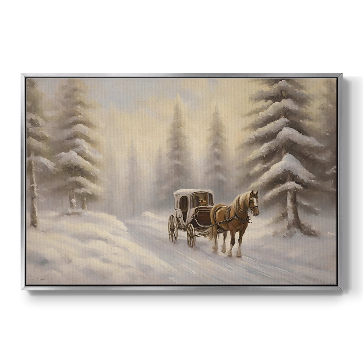 Vintage Landscape-CLXXI By Wexford Home Framed in Silver Wood Gallery Wrapped Canvas 27 in. x 41 in.