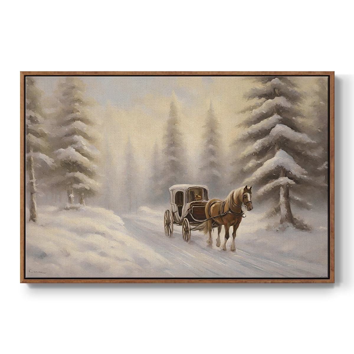 Vintage Landscape-CLXXI By Wexford Home Framed in Walnut Wood Gallery Wrapped Canvas 27 in. x 41 in.